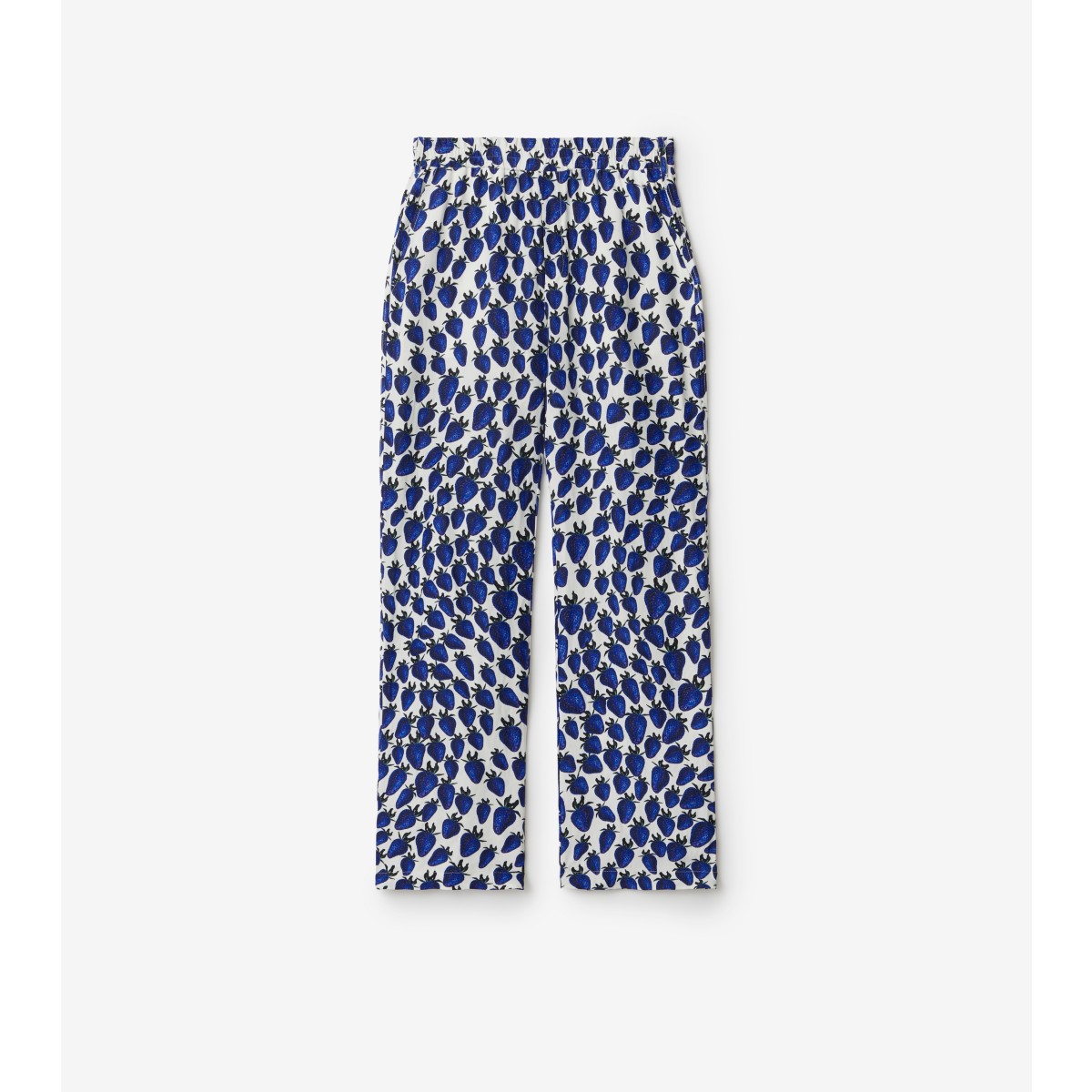 Burberry Strawberry-print Straight Trousers In Knight