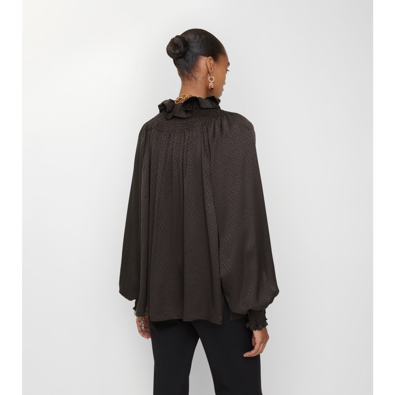 Geometric Silk Blouse