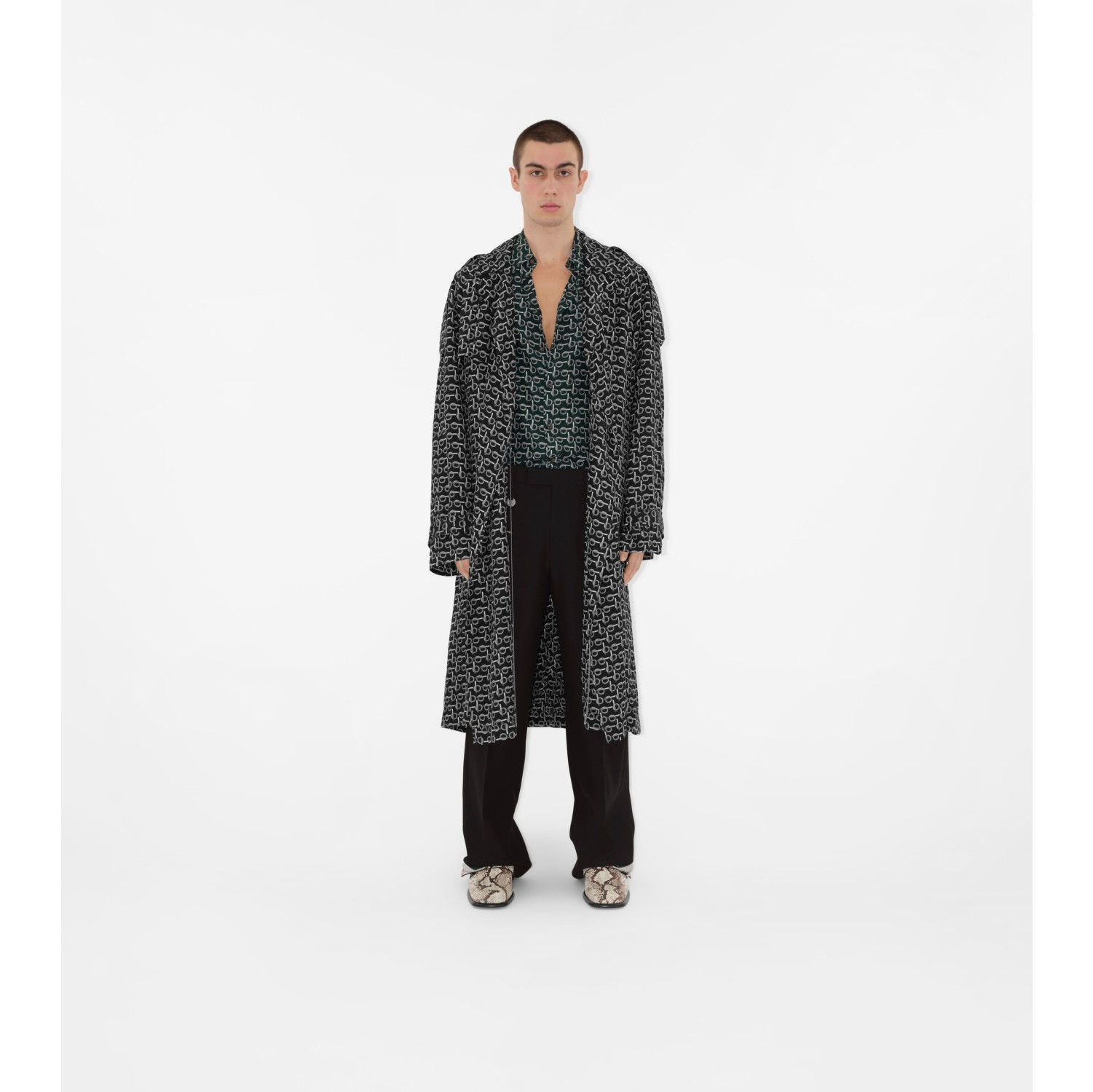 Long Silk Trench Coat