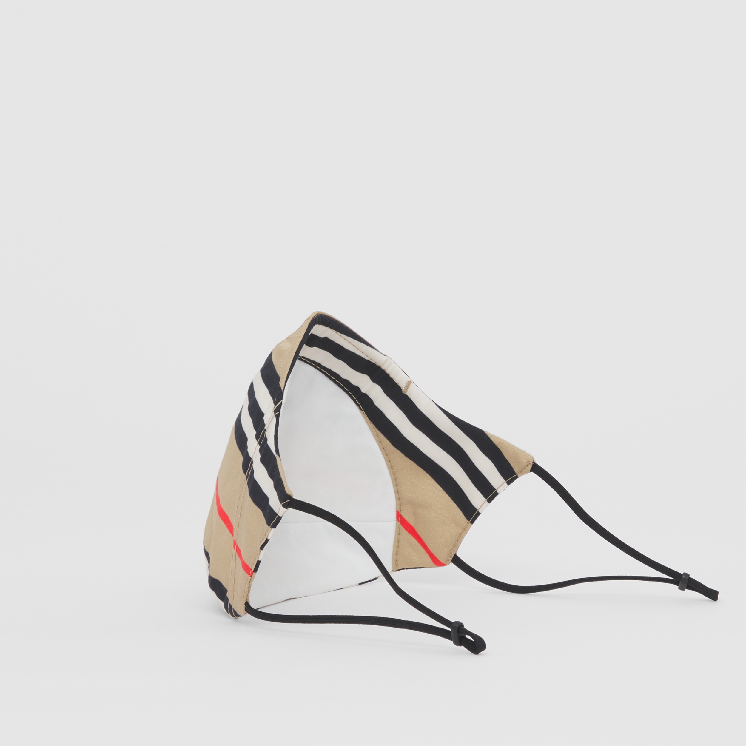 Icon Stripe Print Cotton Face Mask in Archive Beige | Burberry® Official - 4