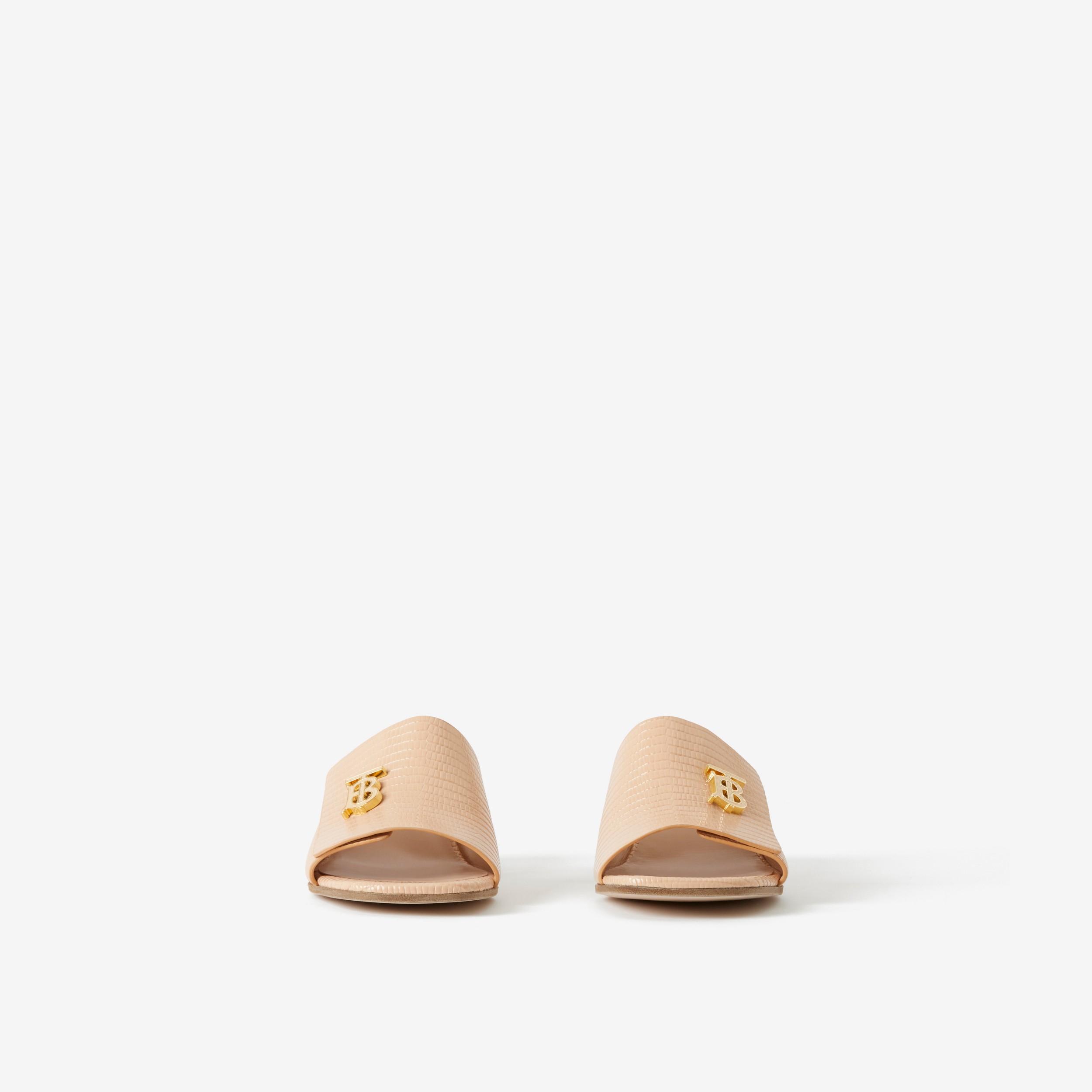 Zapatos destalonados en piel grabada con monograma (Crudo Pálido) - Mujer | Burberry® oficial - 2