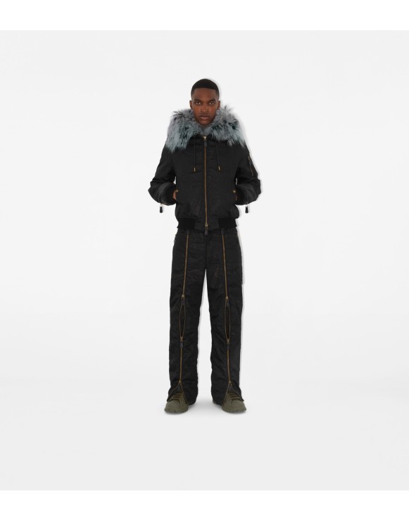 Jaqueta bomber de nylon com estampa paisley