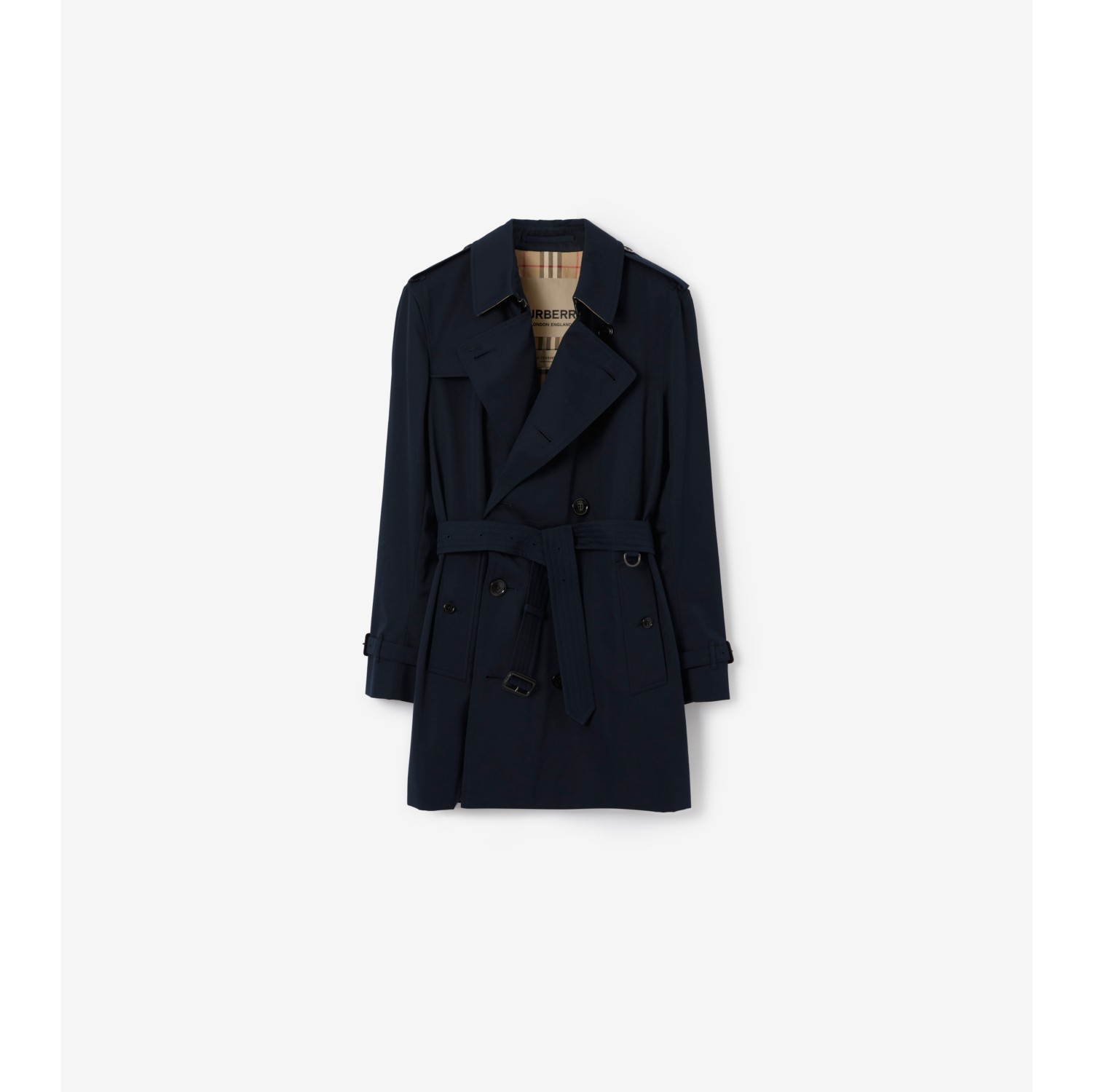 Short Kensington Heritage Trench Coat in Coal blue - Men, Cotton ...