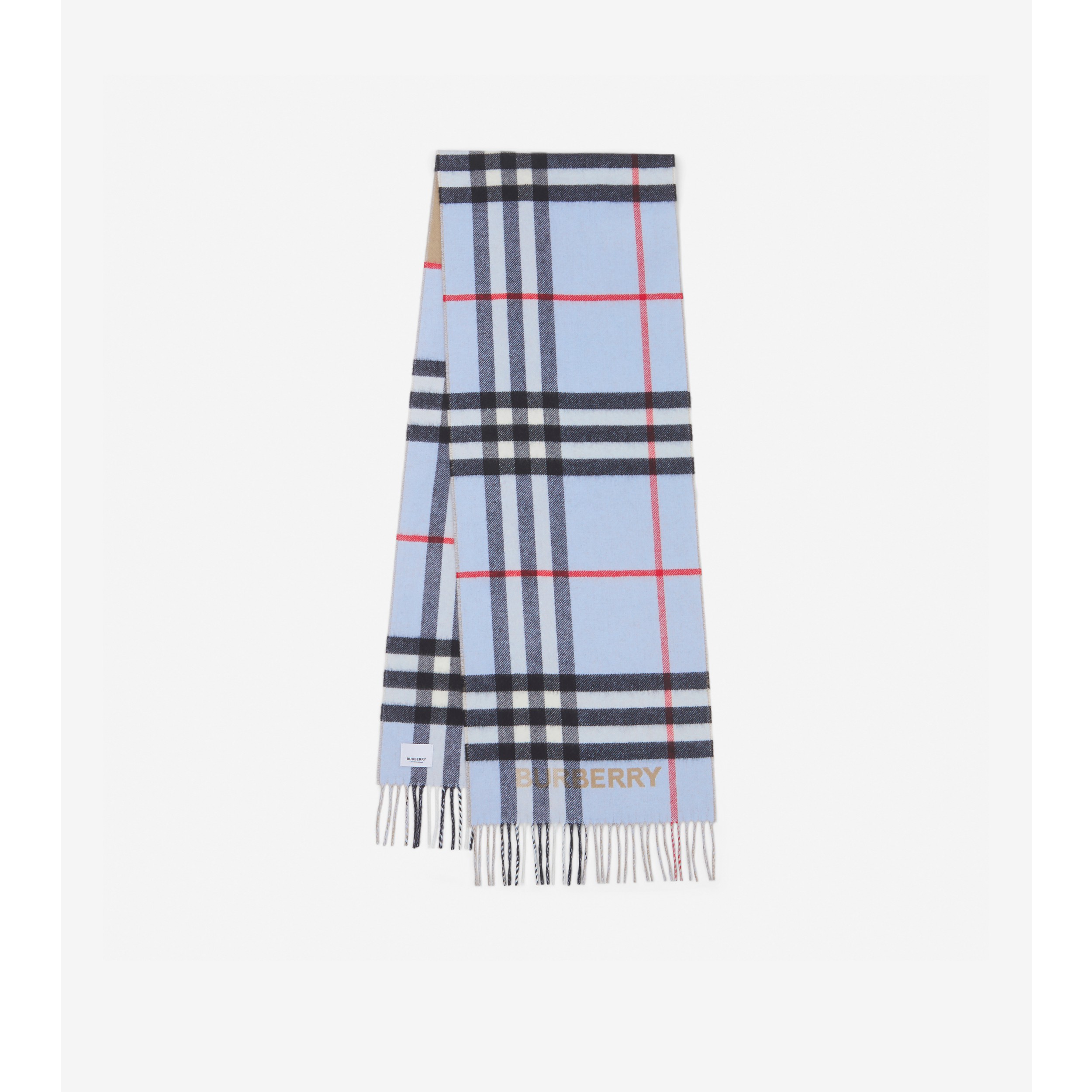 Contrast Check Cashmere Scarf in Archive beige/natural white Contrast Check Cashmere Scarf in Archive beige/natural white