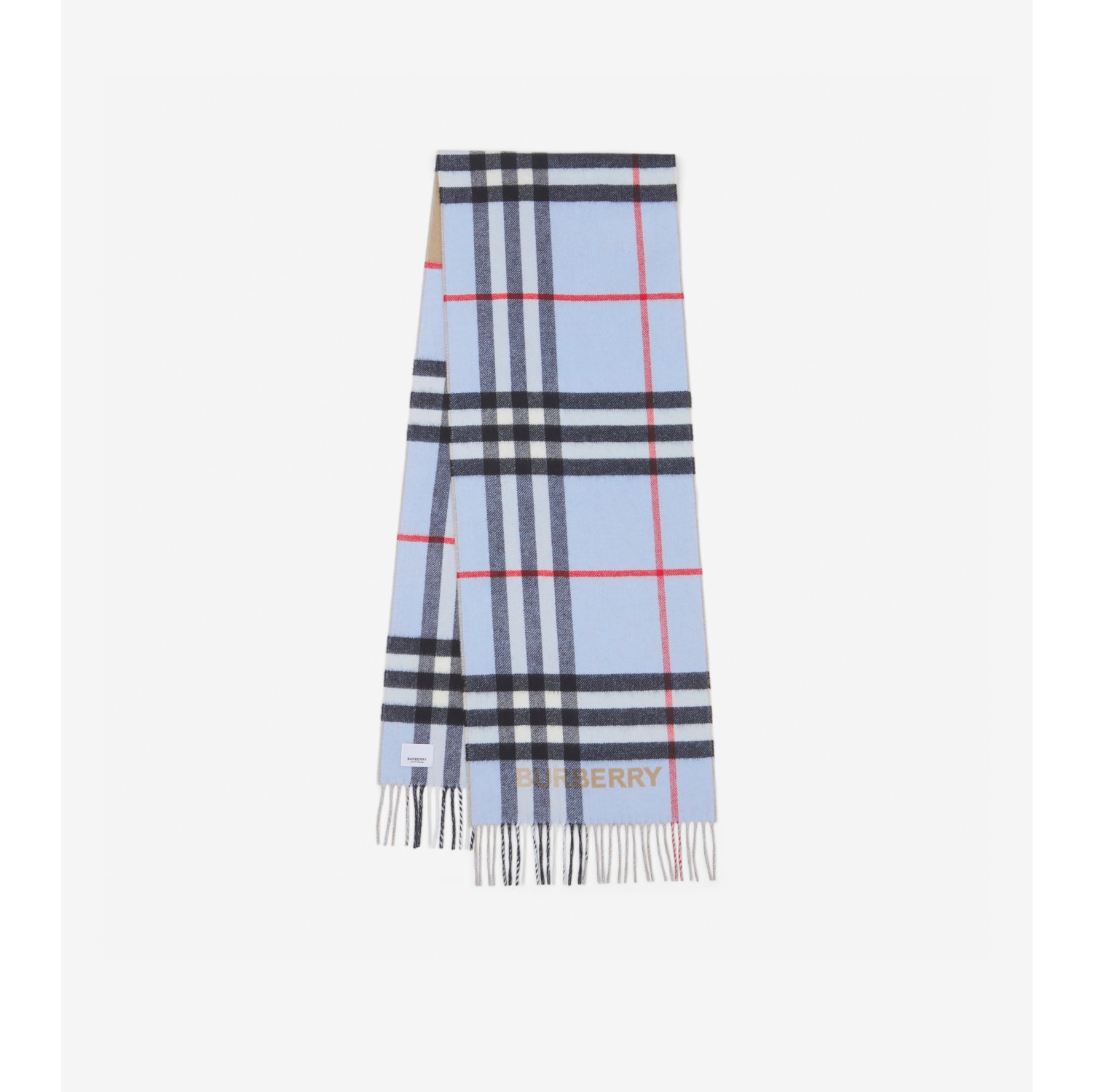 Contrast Check Cashmere Scarf