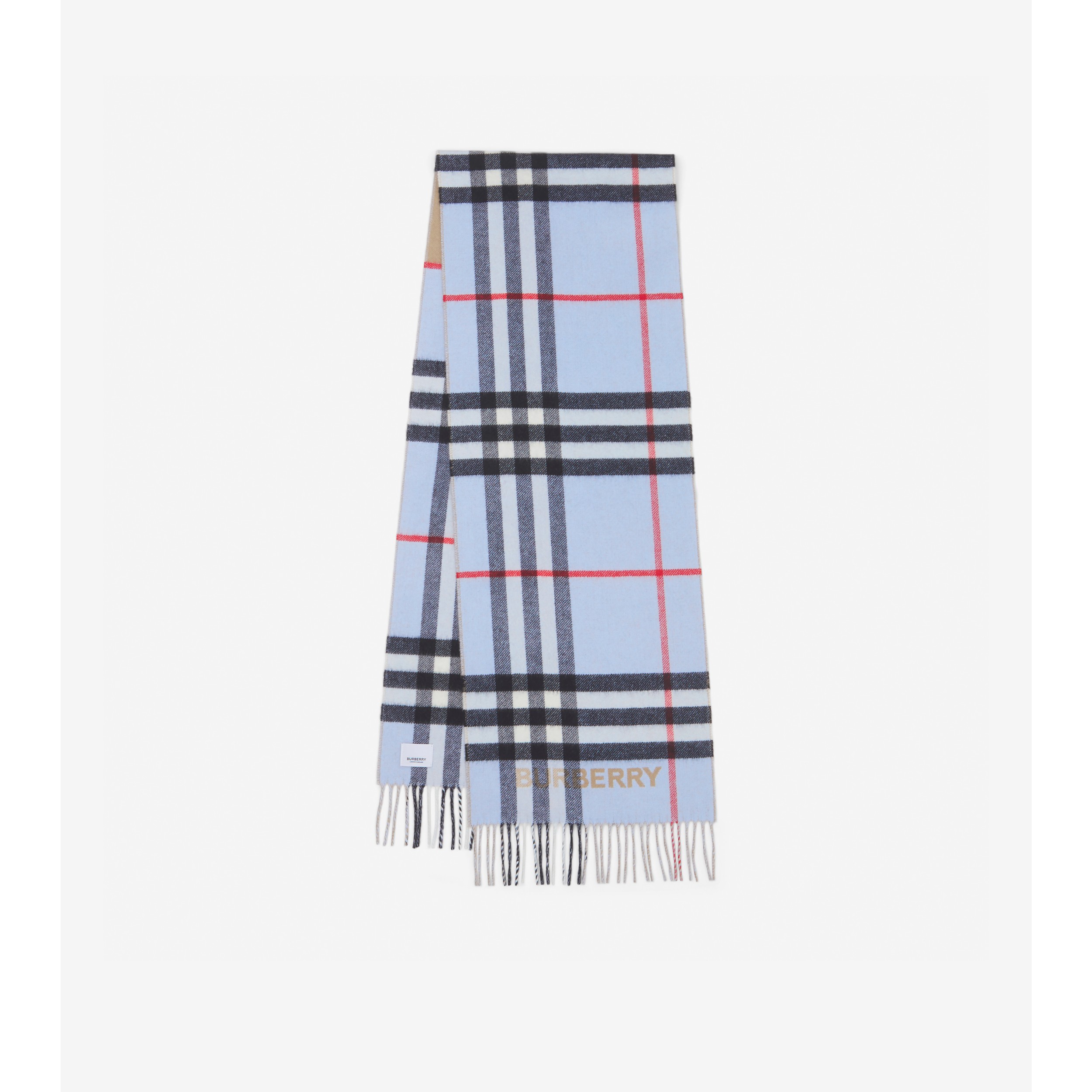 The Burberry Check Cashmere Scarf in Birch Brown