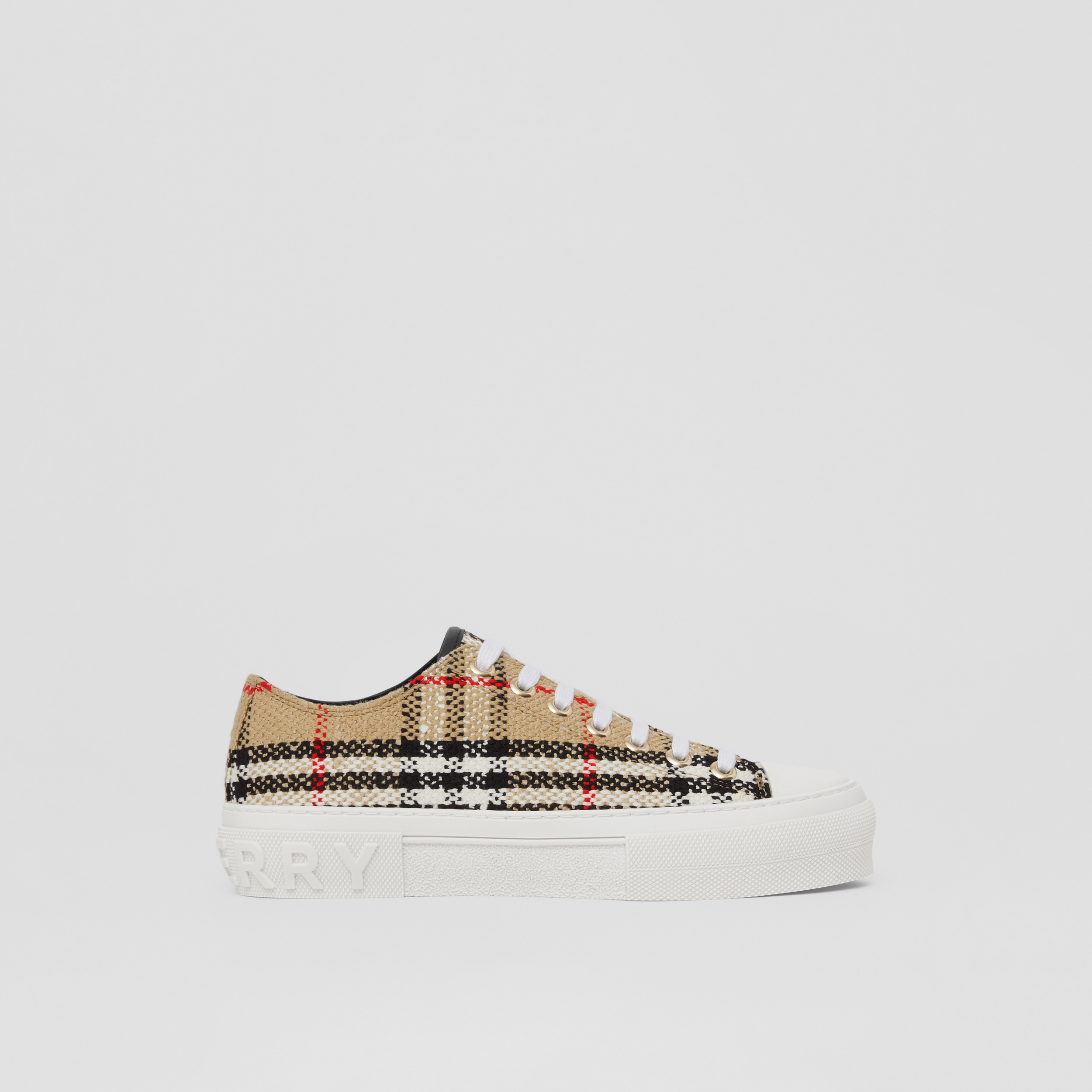 Vintage Check Bouclé Sneakers in Archive Beige - Women | Burberry® Official - 1