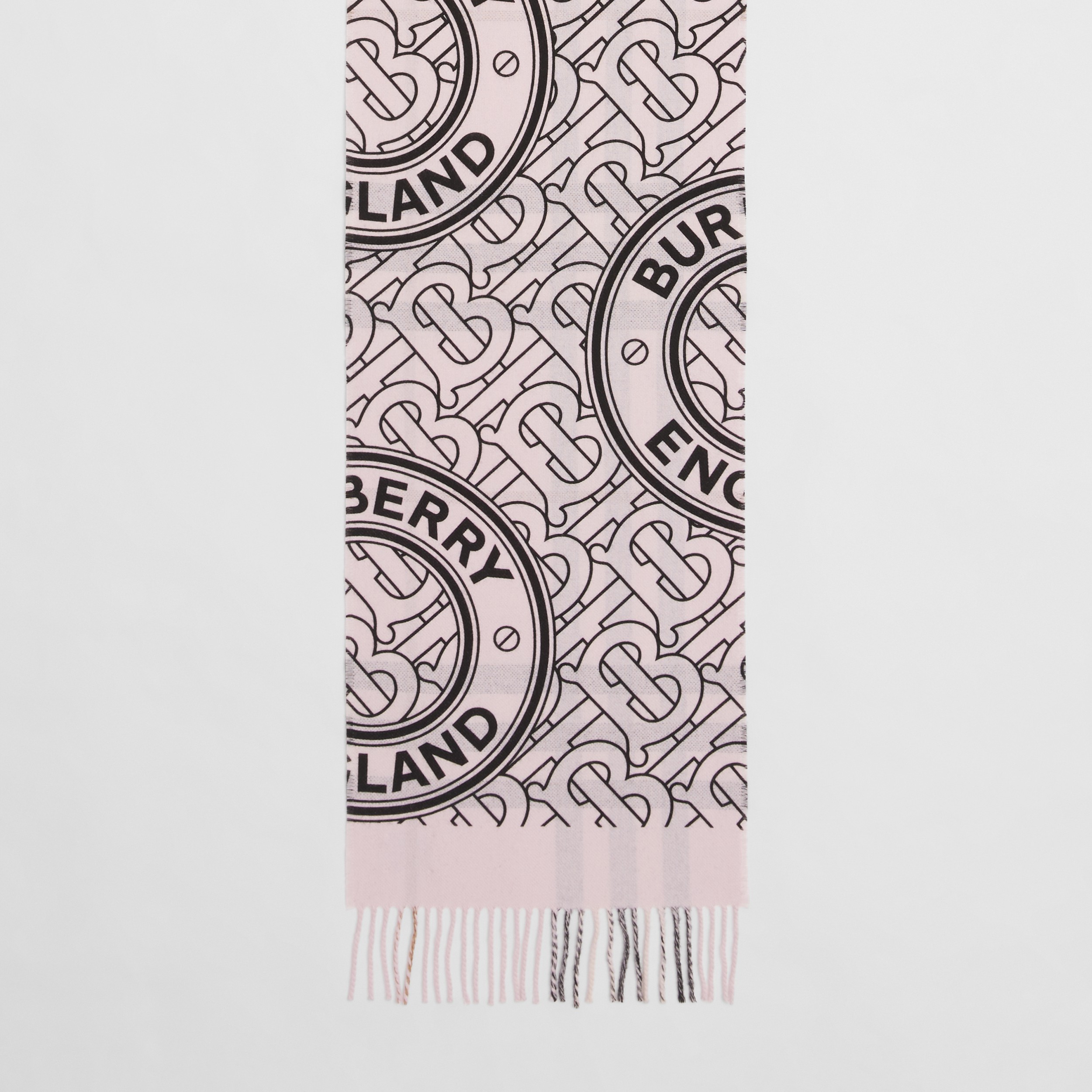 Sciarpa reversibile in cashmere con motivo tartan e monogramma (Rosa Pallido) | Sito ufficiale Burberry® - 4