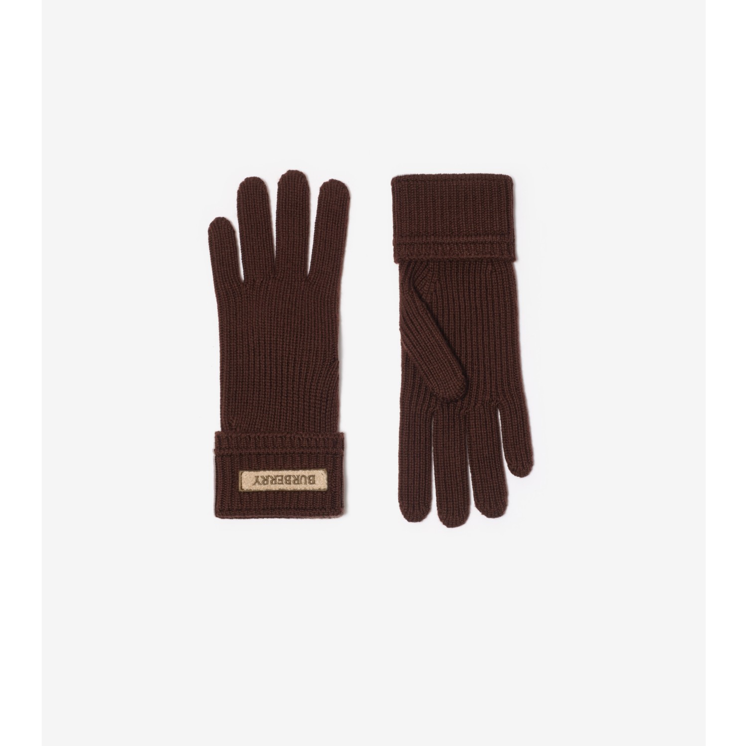 Logo Patch Wool Blend Gloves
