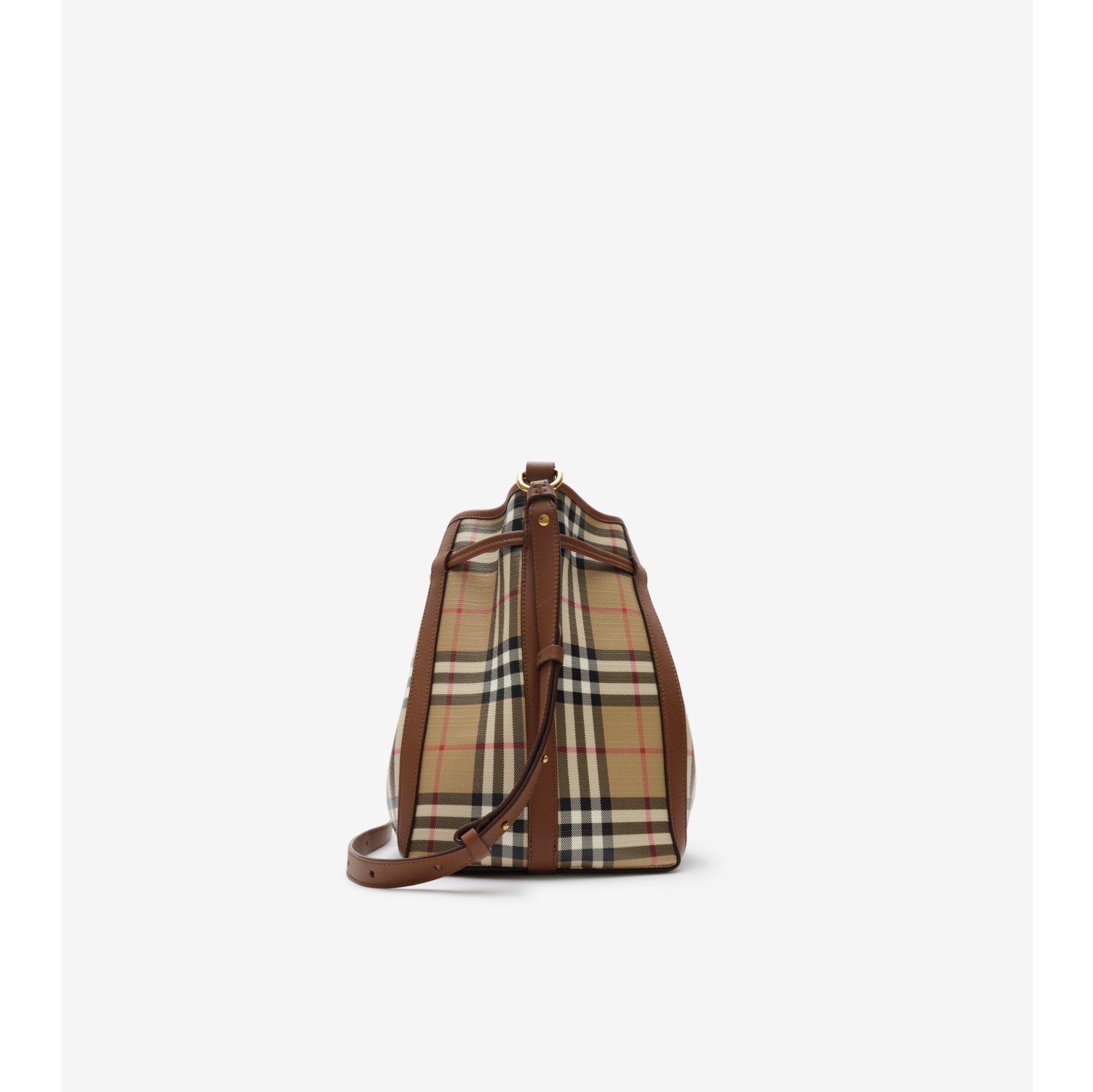 Small Check Bucket Bag in Archive beige - Women, Cotton | Burberry® Official