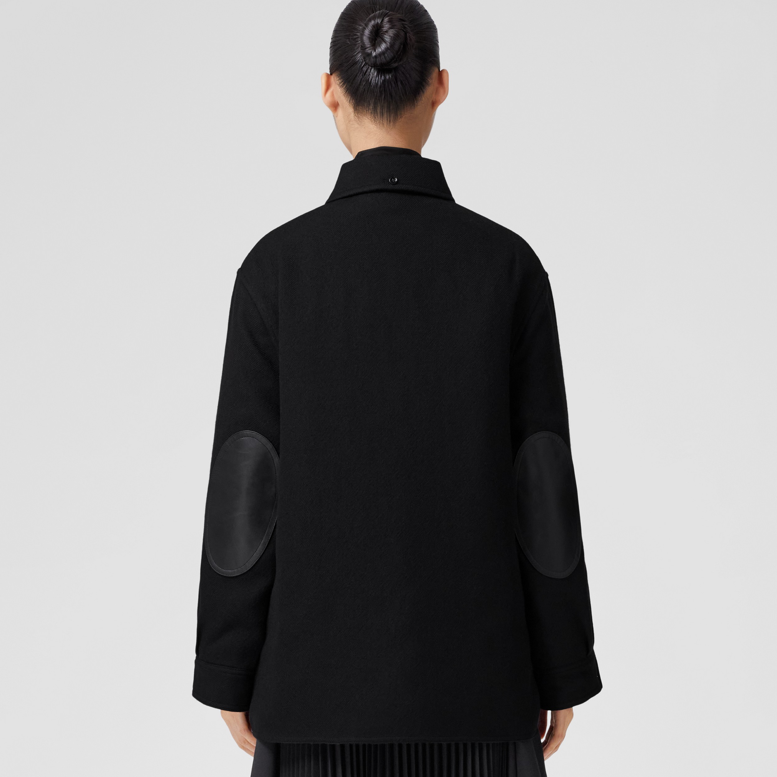 Chaqueta en lana con emblema bordado de hojas de roble (Negro) - Mujer | Burberry® oficial - 3
