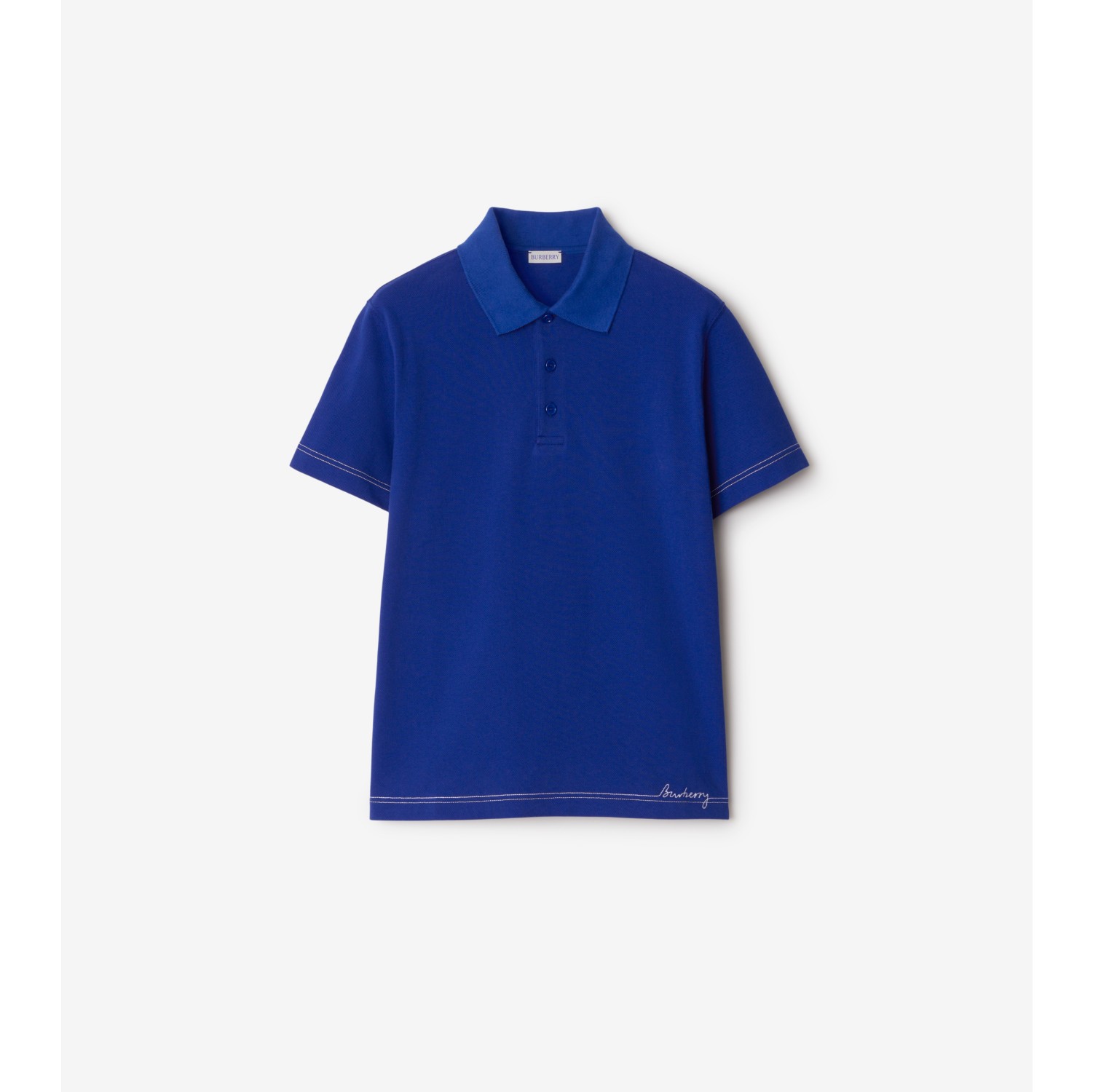 Cotton Polo Shirt in Knight Men Burberry Official