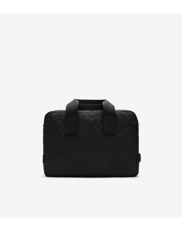 Borsa portadocumenti Check con lavorazione jacquard