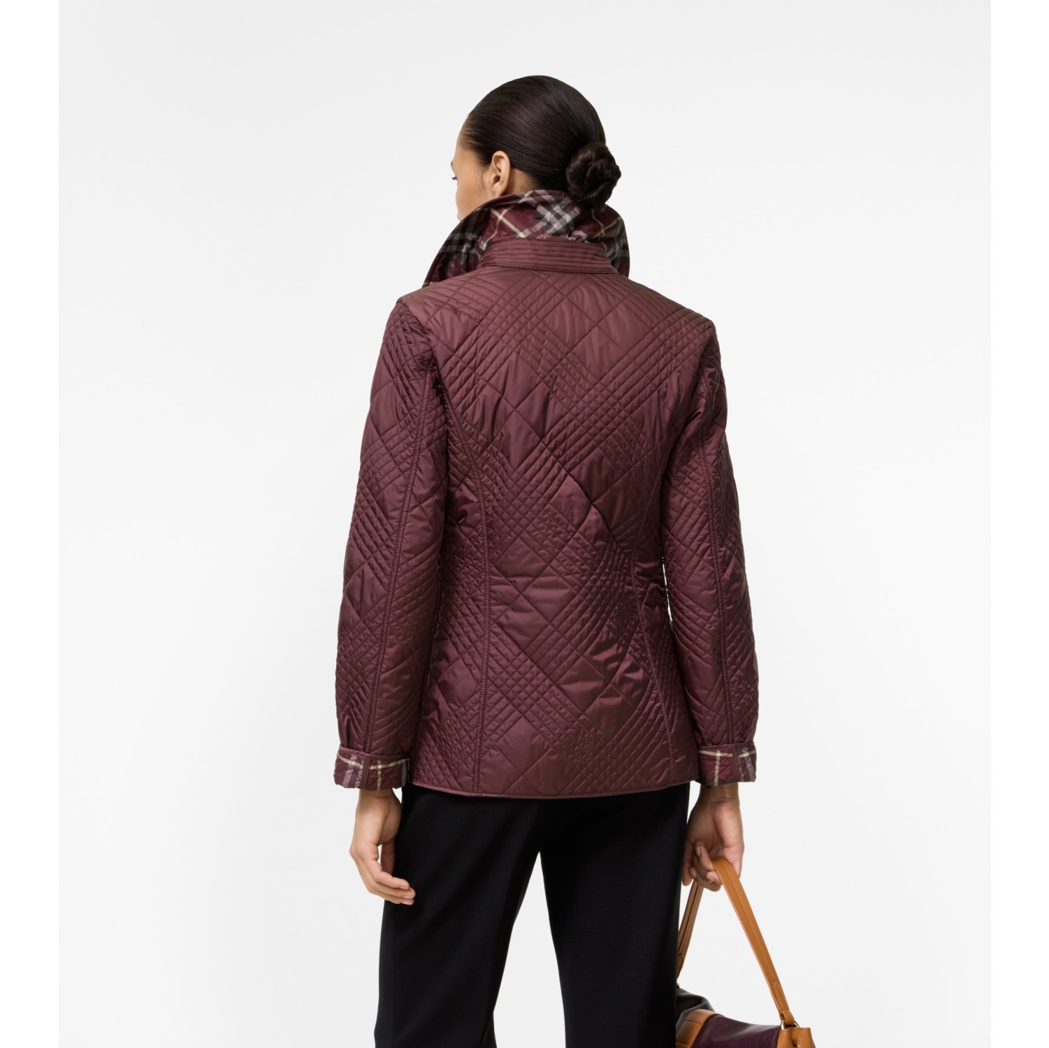 Quilted Nylon Fernleigh Jacket in Vineyard red - Women | Burberry® Official