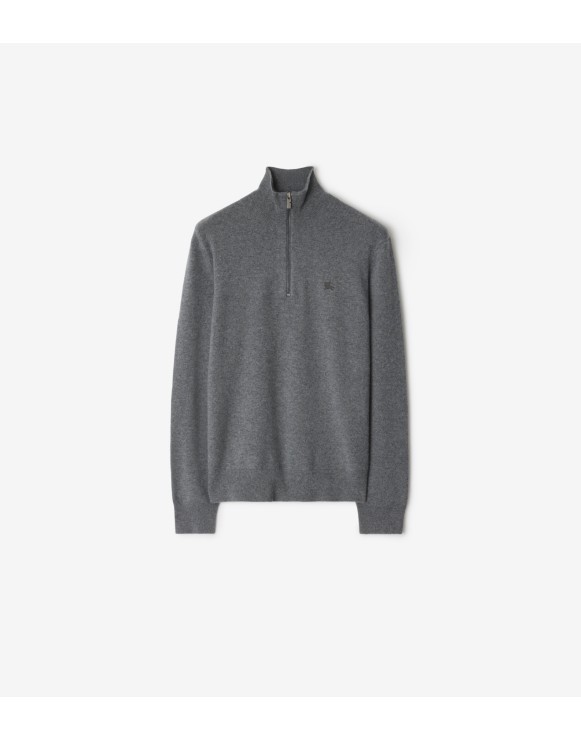 Pull semi-zippé en cachemire mélangé