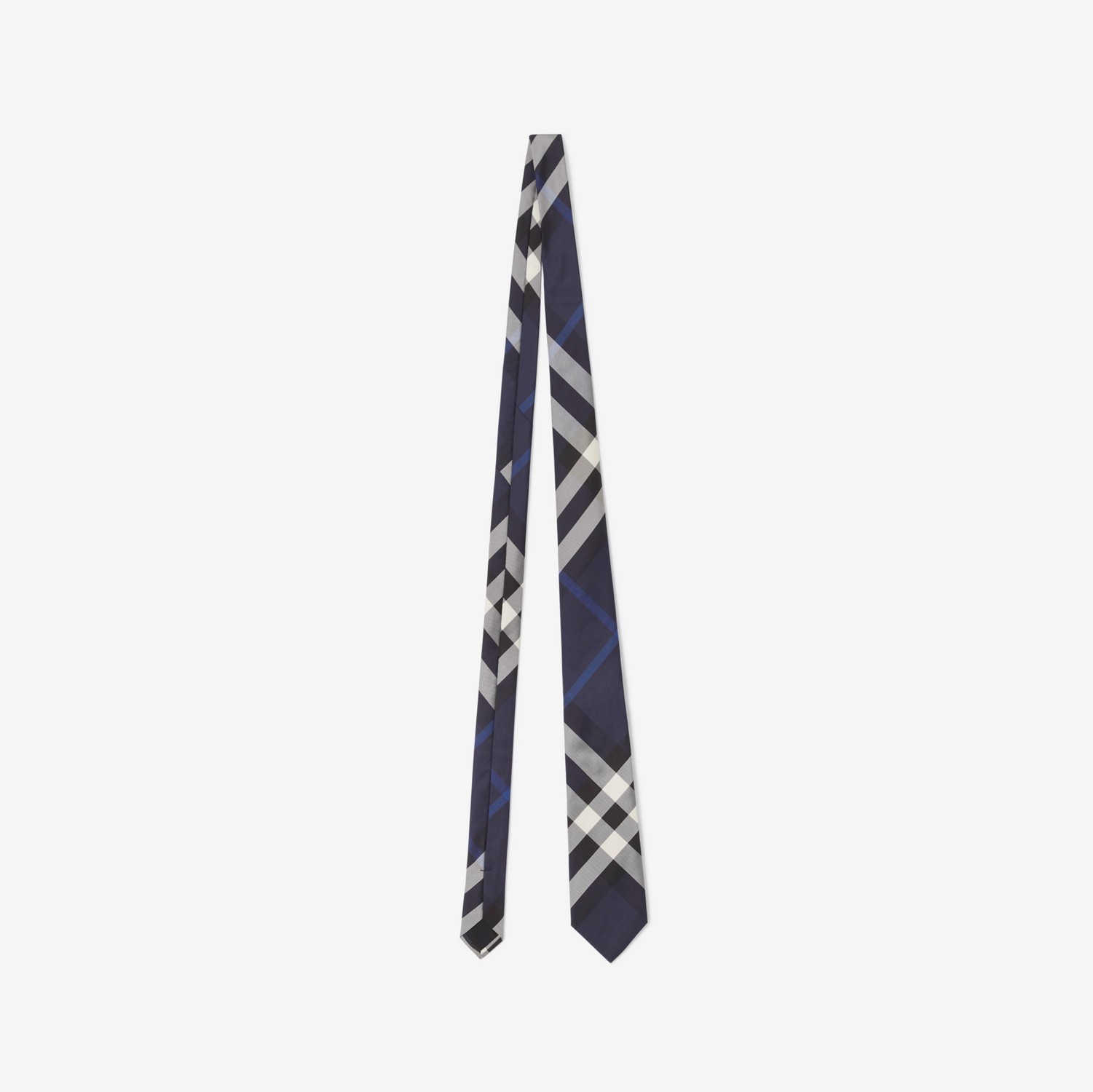 Cravate classique en soie check (Marine) - Homme | Site officiel Burberry®