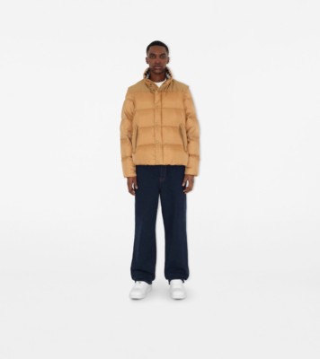 Detachable Sleeve Nylon Puffer Jacket In Warm Honey - Men | Burberry ...