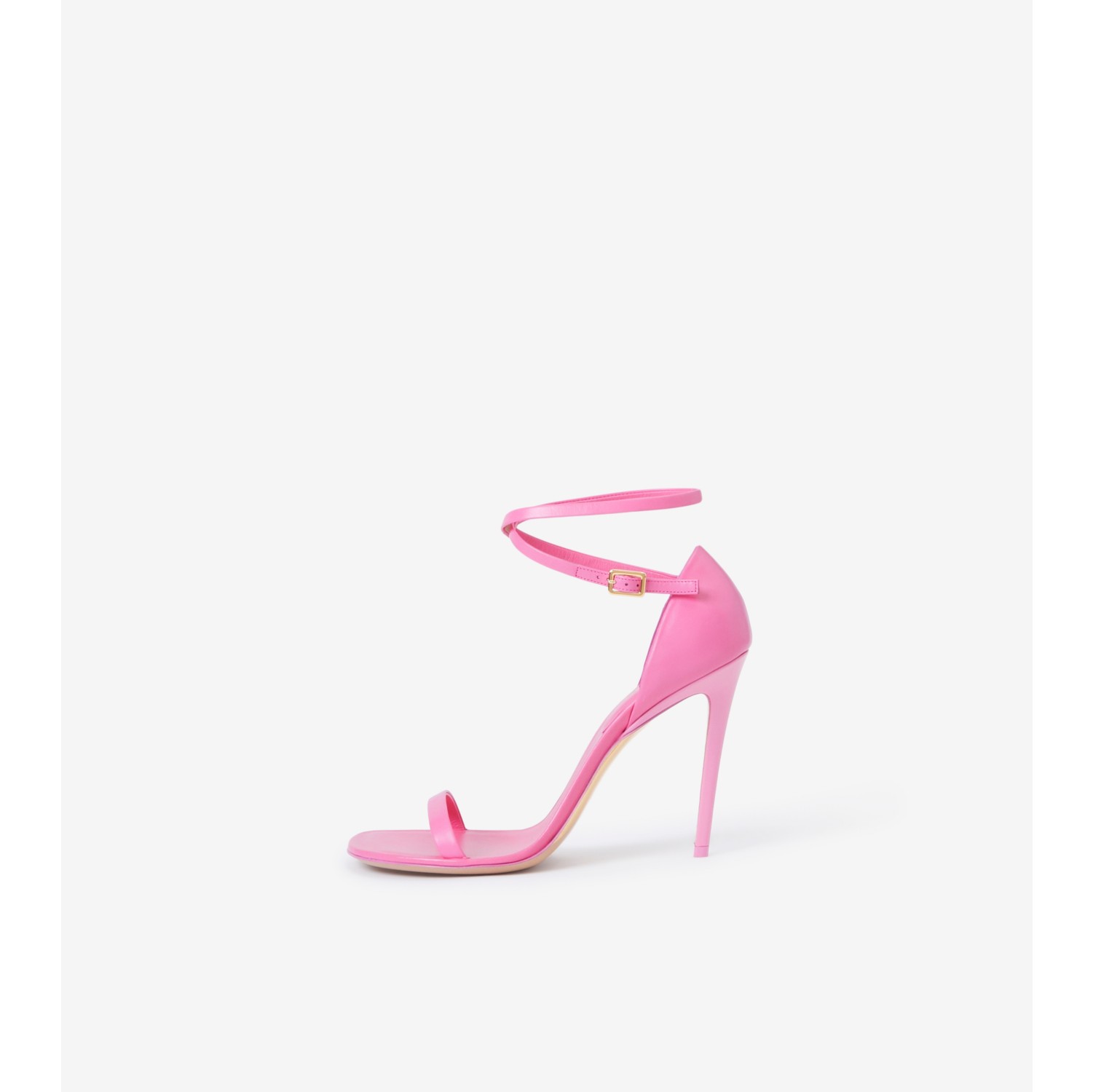 Sandálias de couro com salto stiletto (Rosa Chiclete) - Mulheres | Burberry® oficial