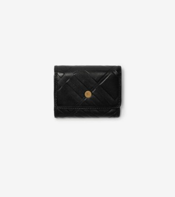 Burberry スモール エンボスチェック フォールディングウォレット (ブラック) - ウィメンズ | Burberry®公式サイト