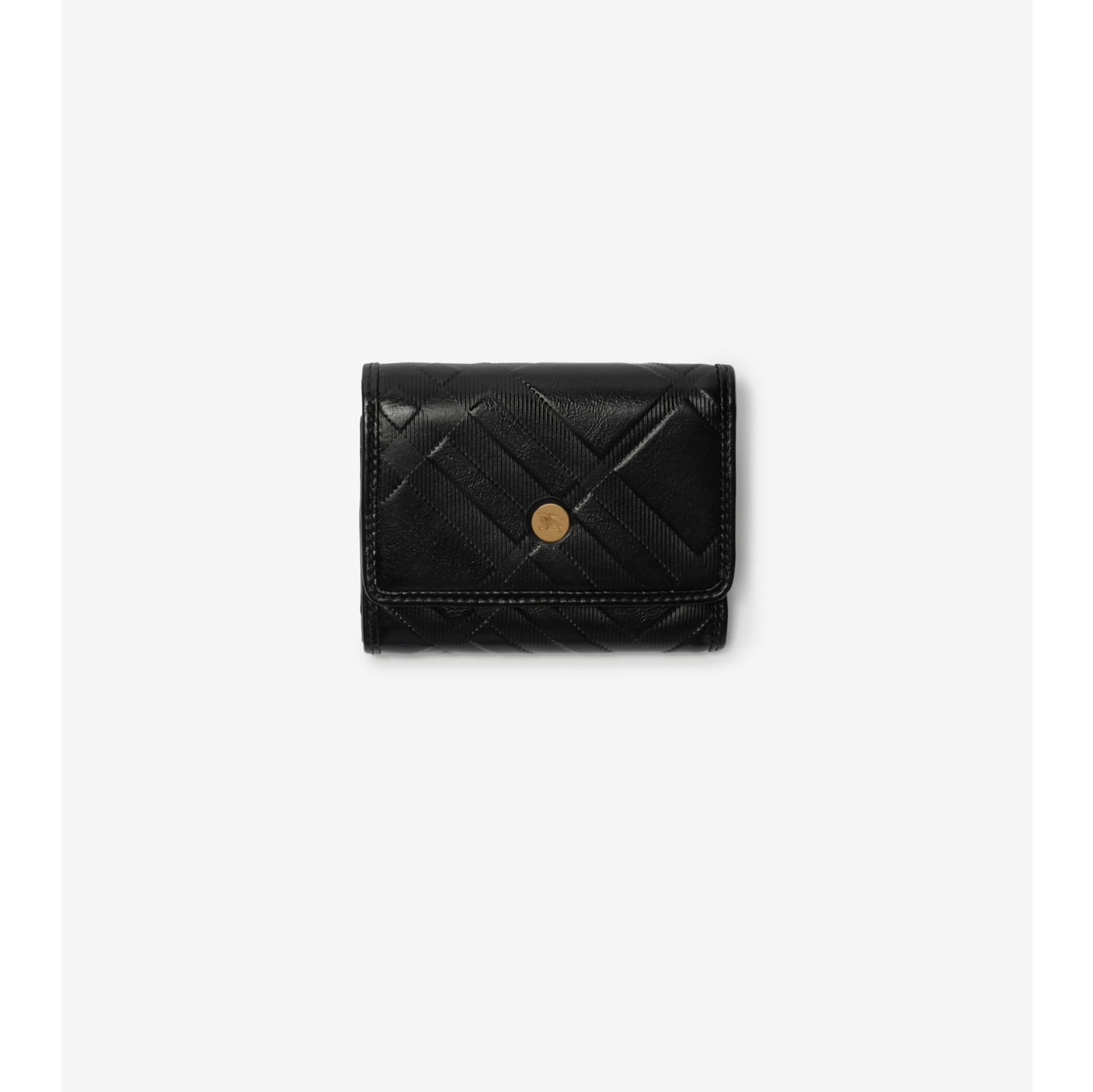 Small Embossed Check Folding Wallet