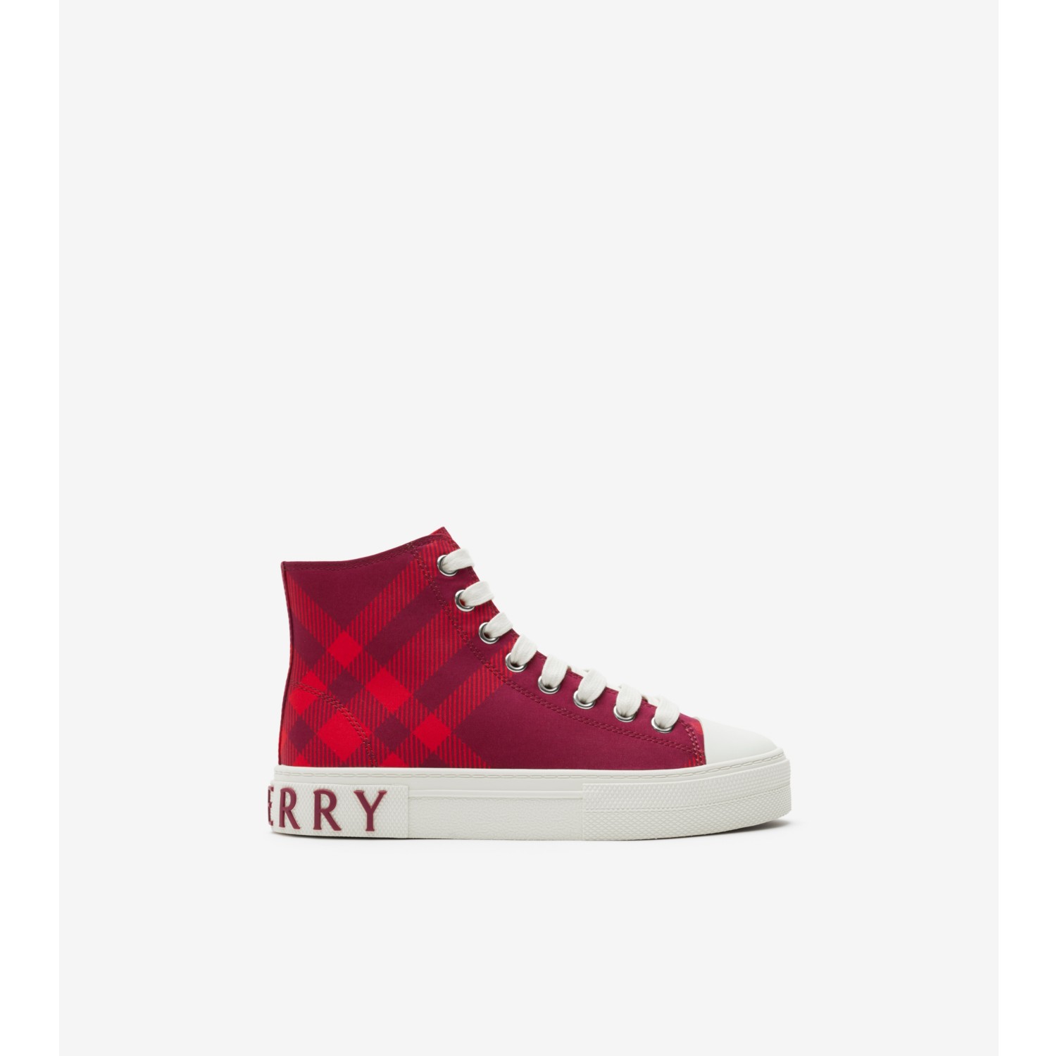 Check Cotton High-top Sneakers in Ripple - Children | Burberry® Official