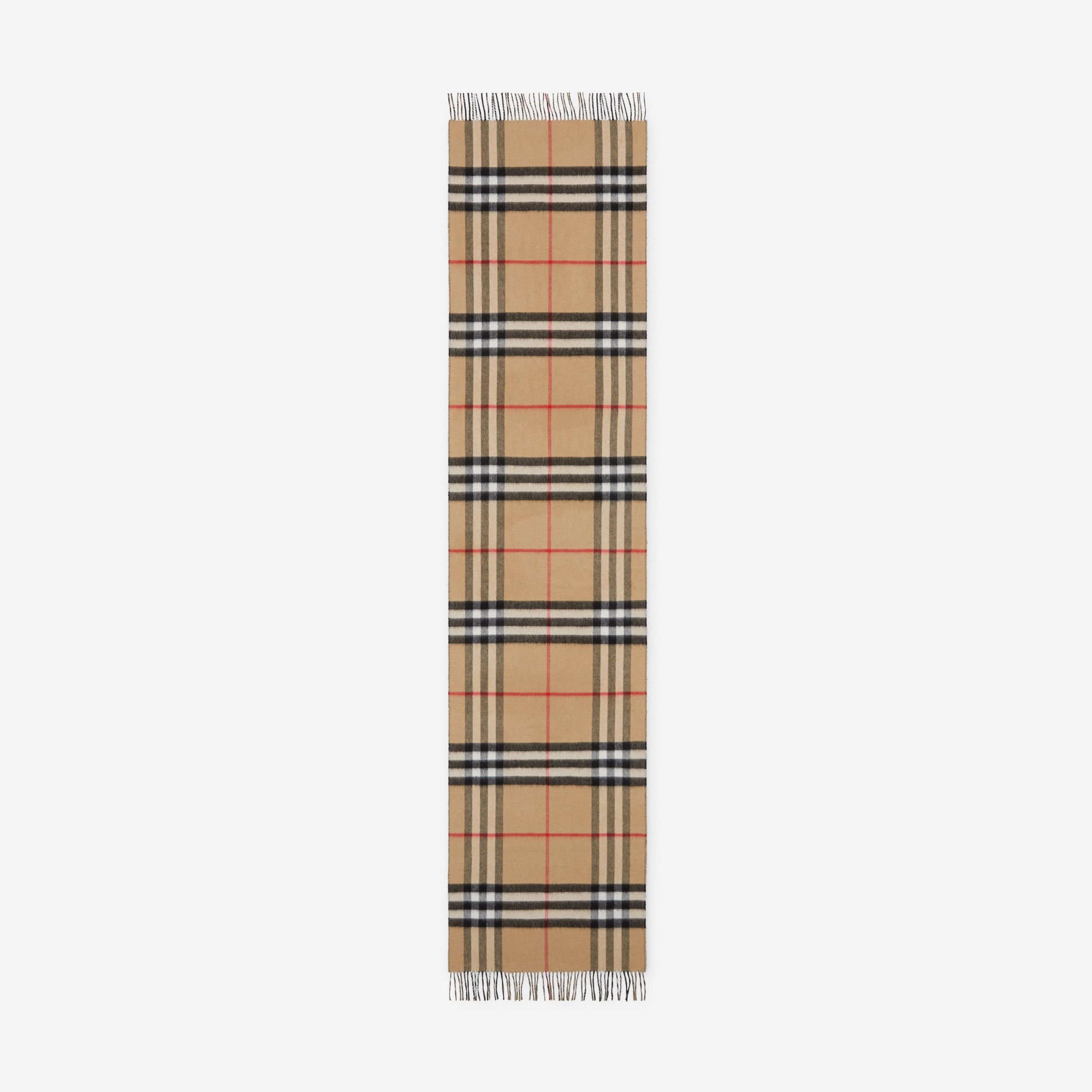 Reversible Check Cashmere Scarf in Black | Burberry® Official - 4