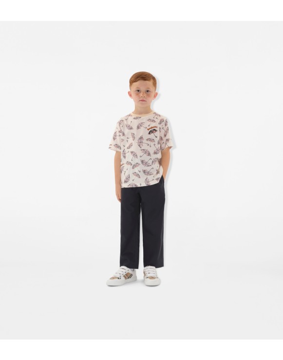 T-shirt en coton à motif parapluie