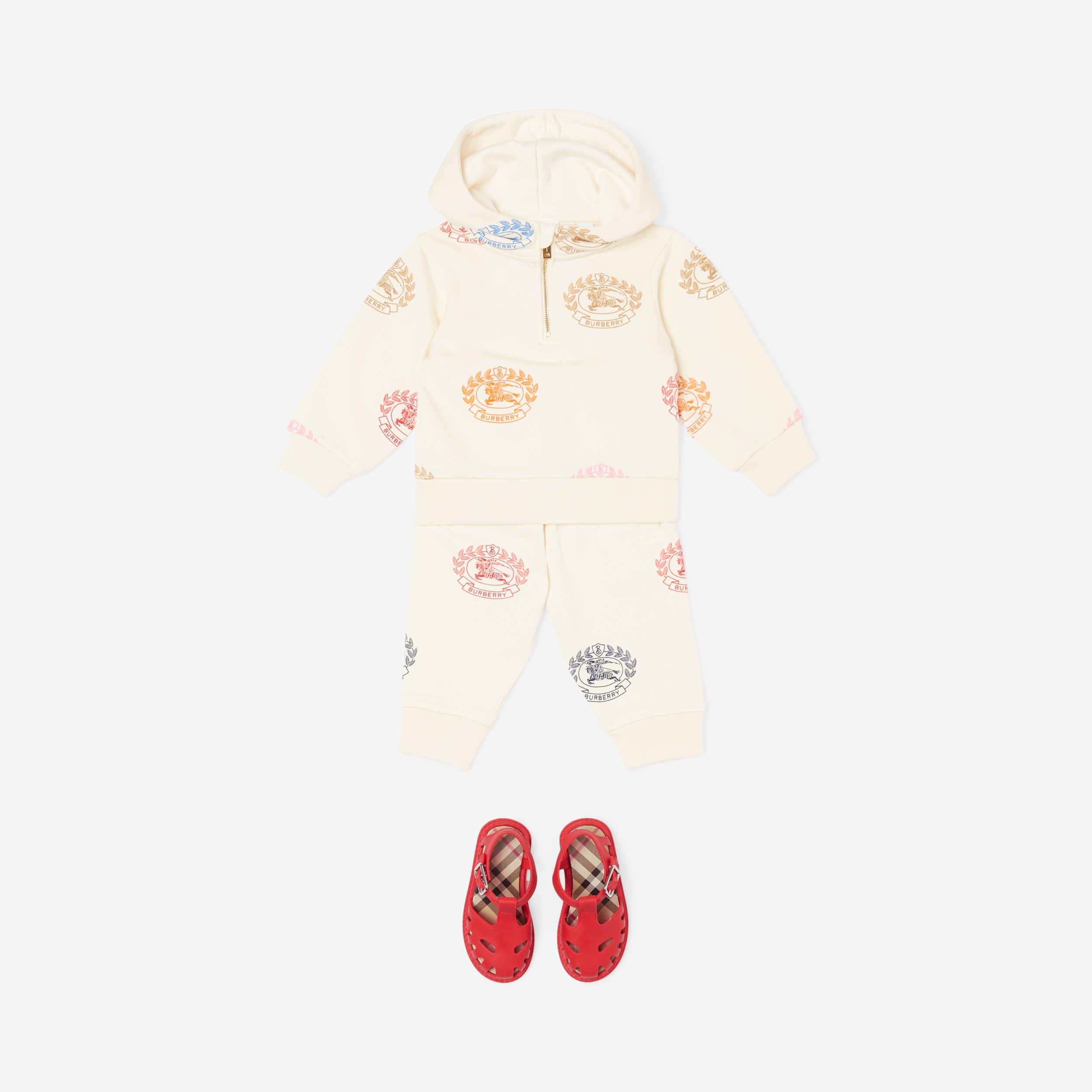 Hoodie en coton avec emblème du Cavalier (Crème Pâle) - Enfant | Site officiel Burberry® - 3