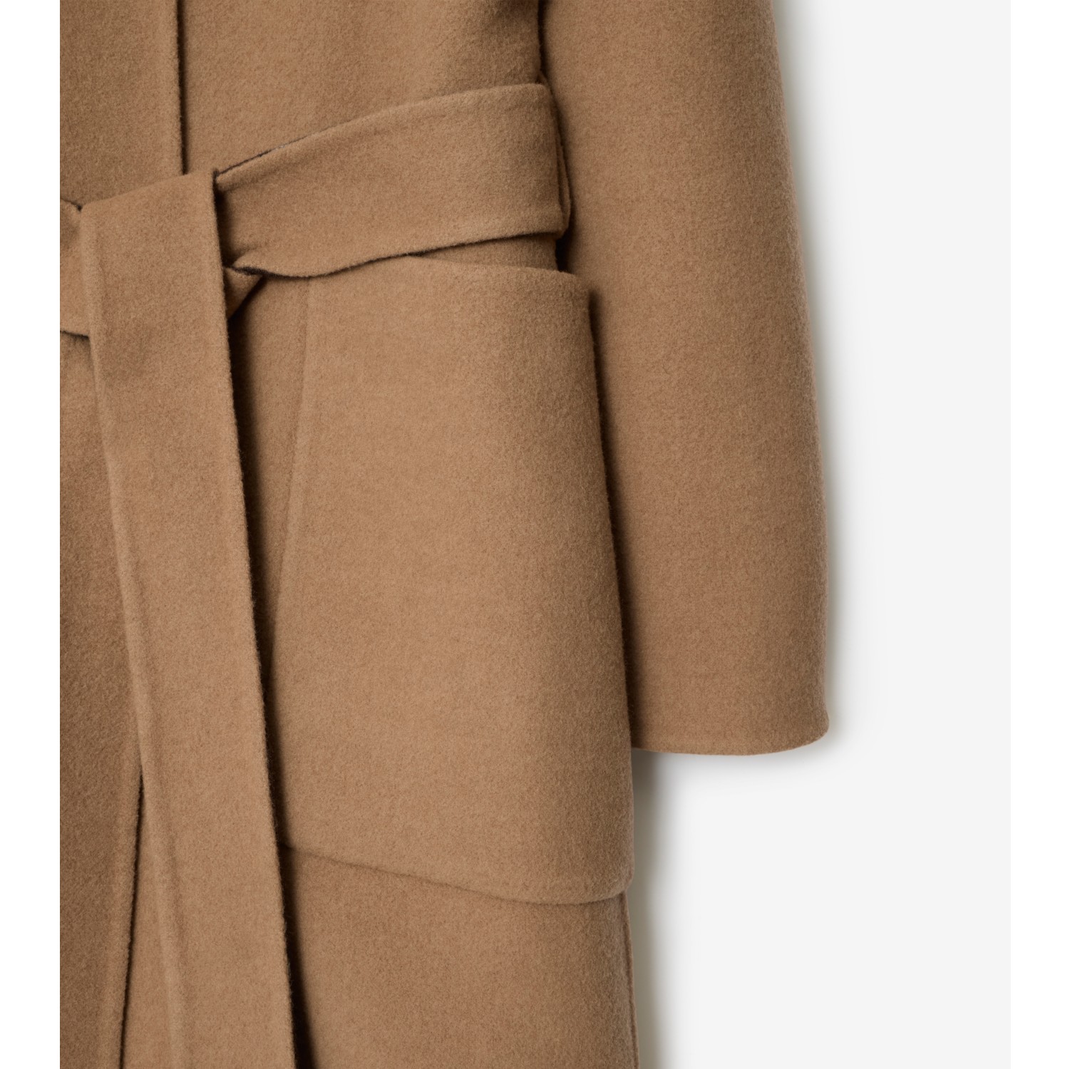 Reversible Wool Hooded Wrap Coat in Camel brown/treacle brown - Women | Burberry® Official