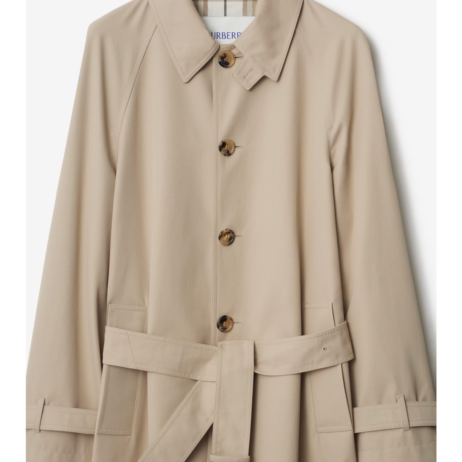 Car coat lungo in gabardine