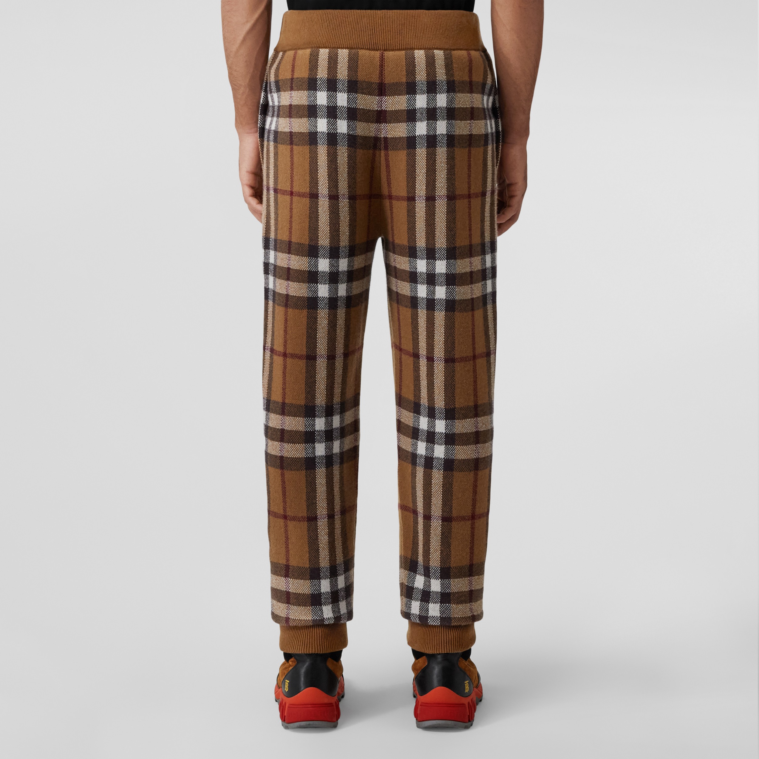 Check Cashmere Jogging Pants in Dark Birch Brown - Men | Burberry® Official - 2