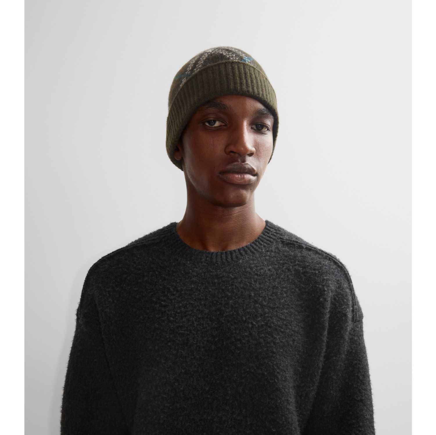 Check Cashmere Beanie