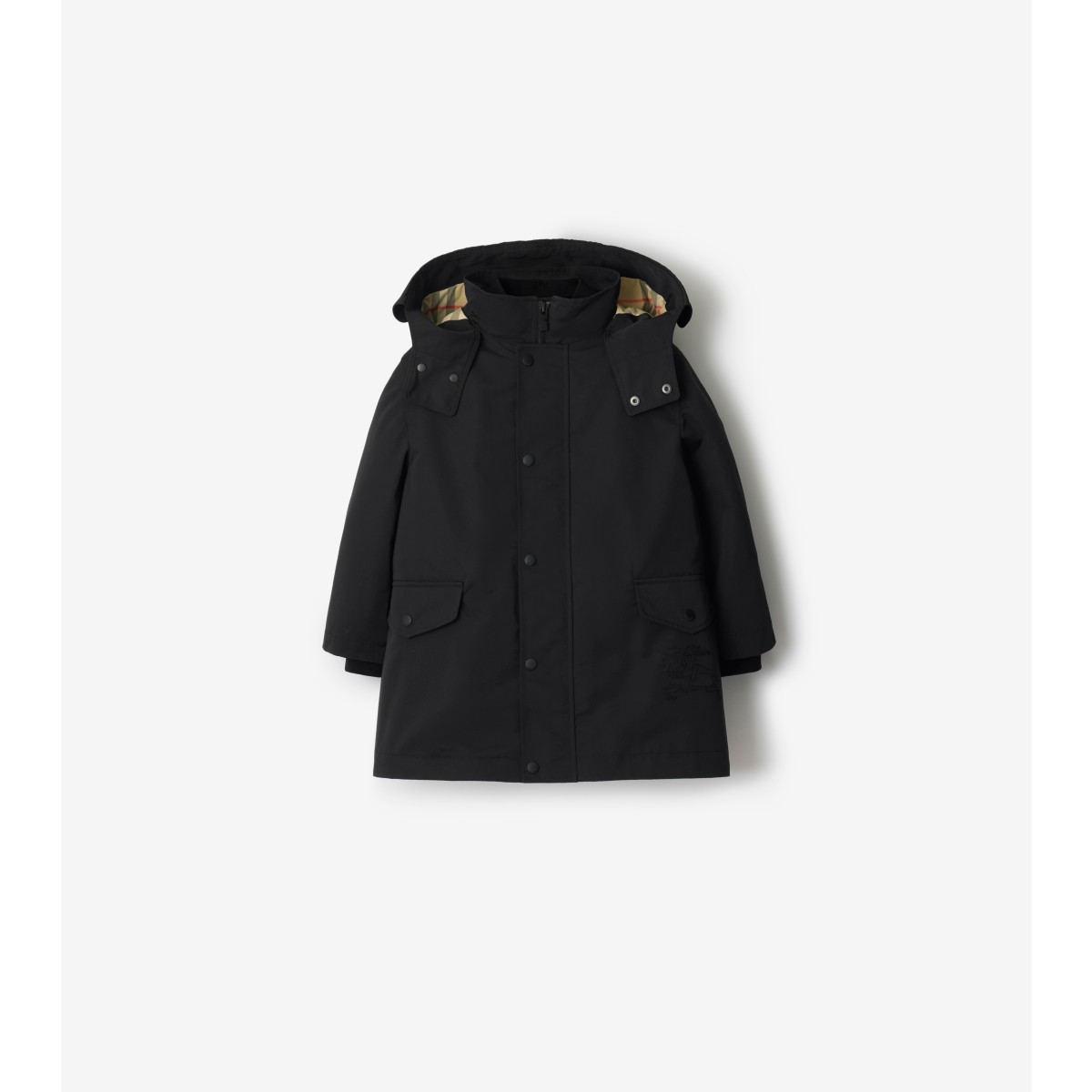  Check Detachable Warmer Nylon Parka