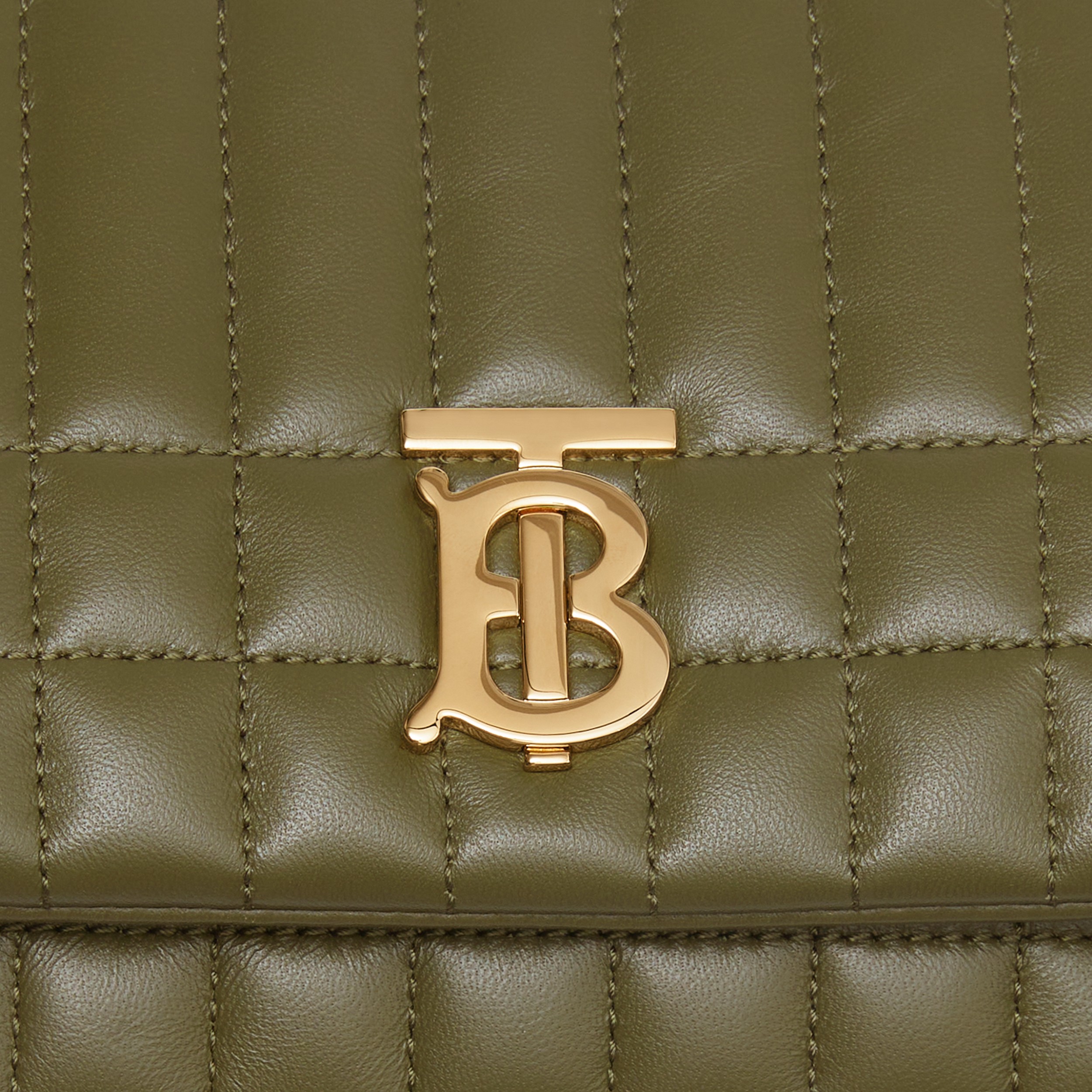 Bolsa satchel Lola em couro acolchoado - Mini (Verde Samambaia Escuro) - Mulheres | Burberry® oficial - 2