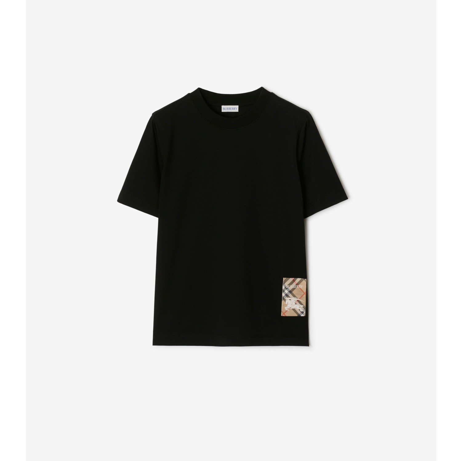 Check Label Cotton T-shirt