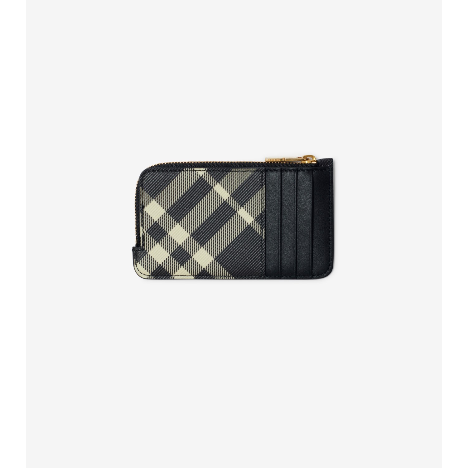 Check Zip Card Case in Black calico Women Burberry Official