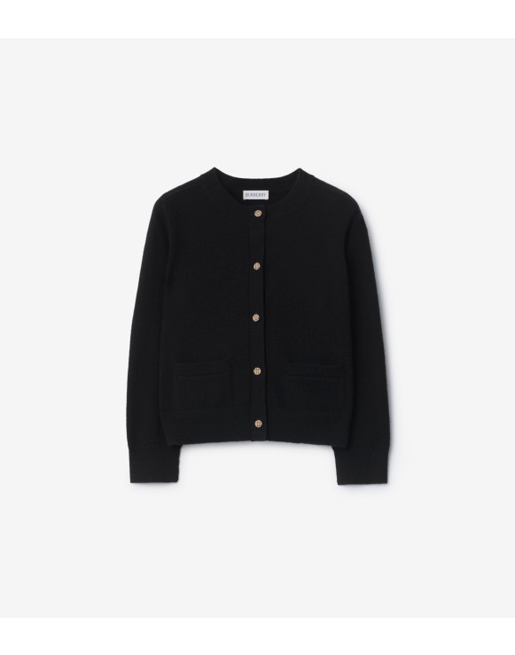 Check Patch Wool Cashmere Cardigan
