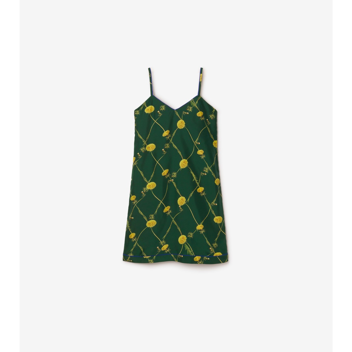 Burberry Dandelion-print Silk Dress In Ivy