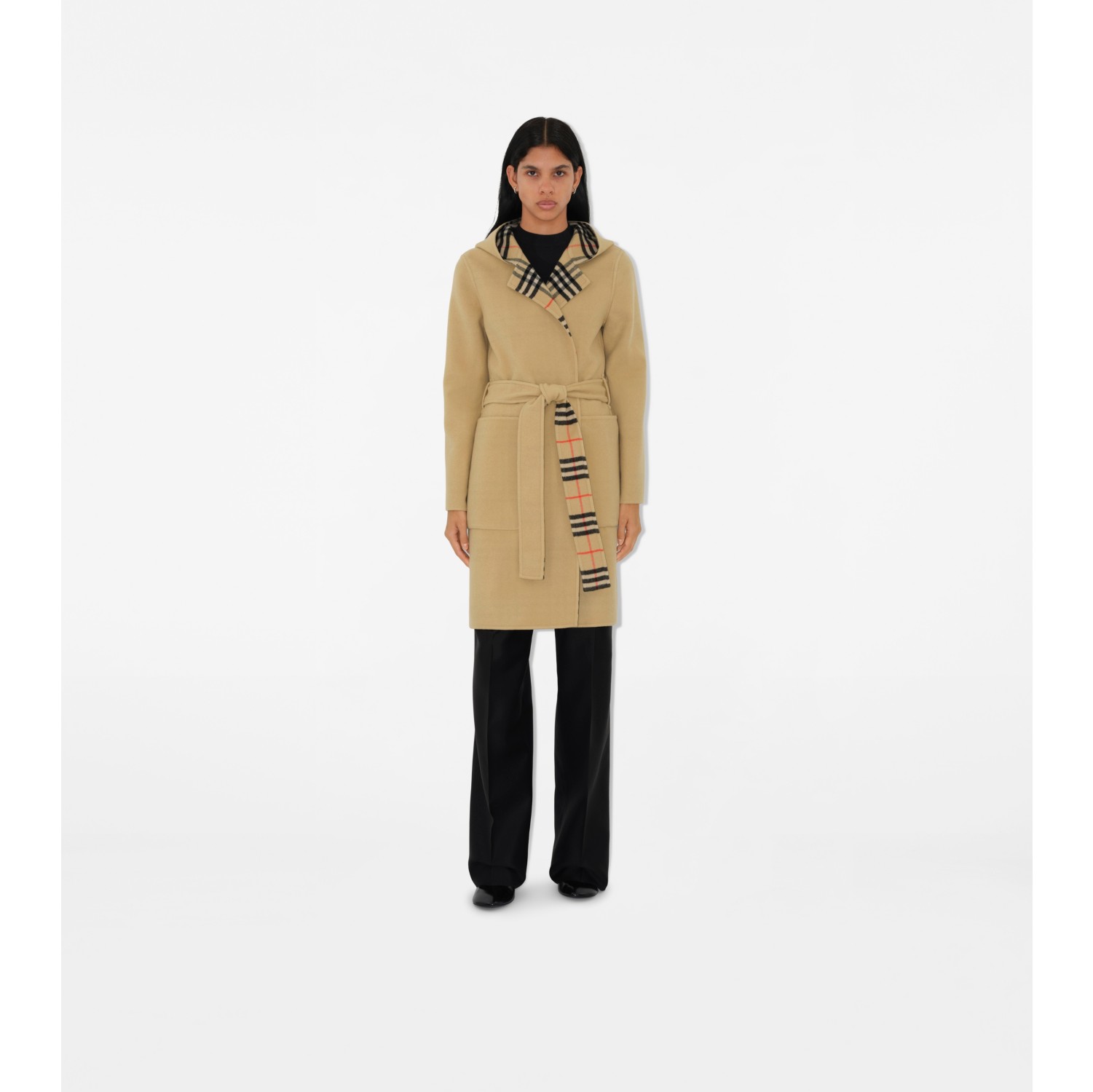 Mid-length Reversible Wool Car Coat