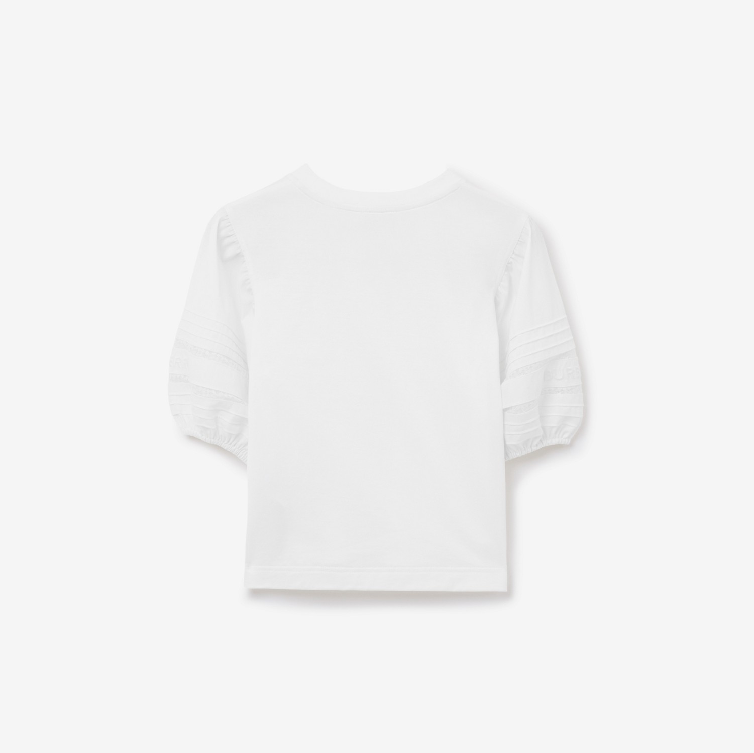 T-shirt en coton avec dentelle (Blanc) | Site officiel Burberry®
