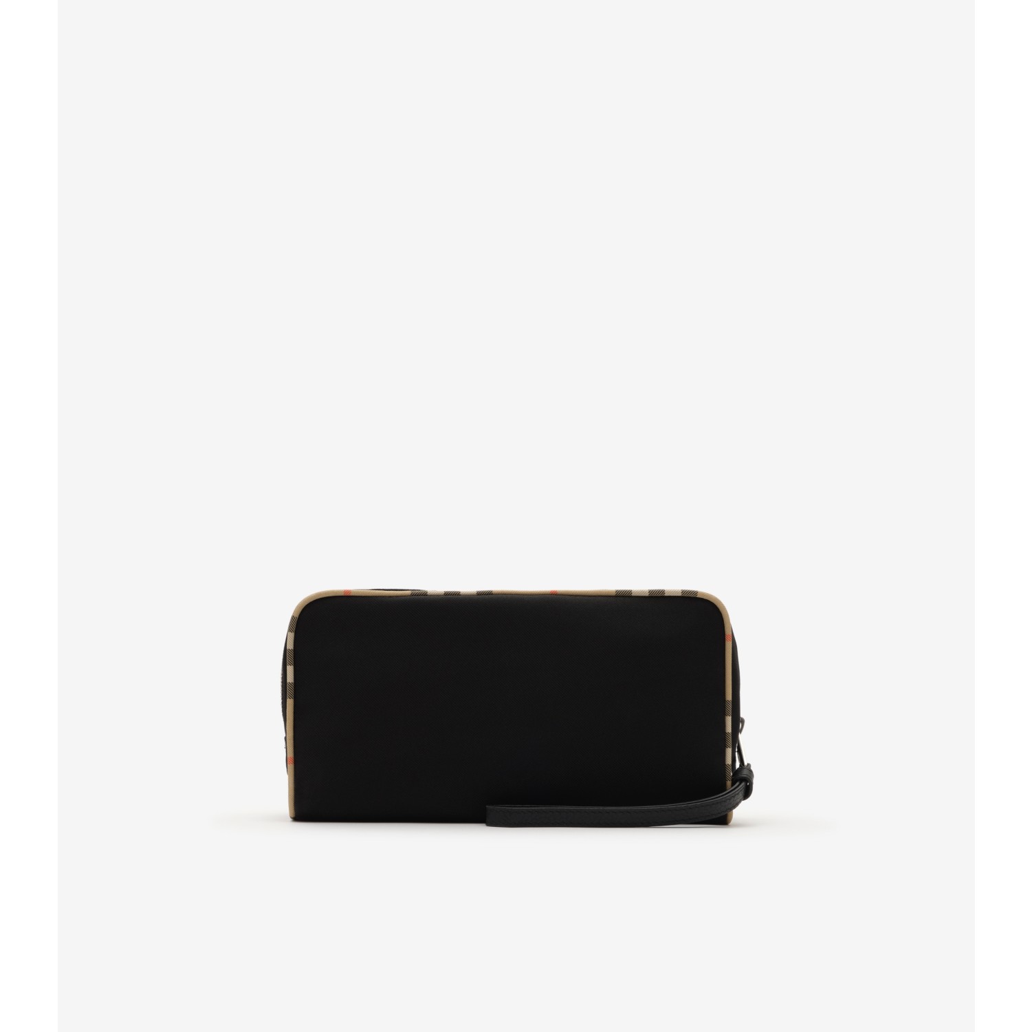 Medium Check Trim Travel Pouch in Black - Men, Technical