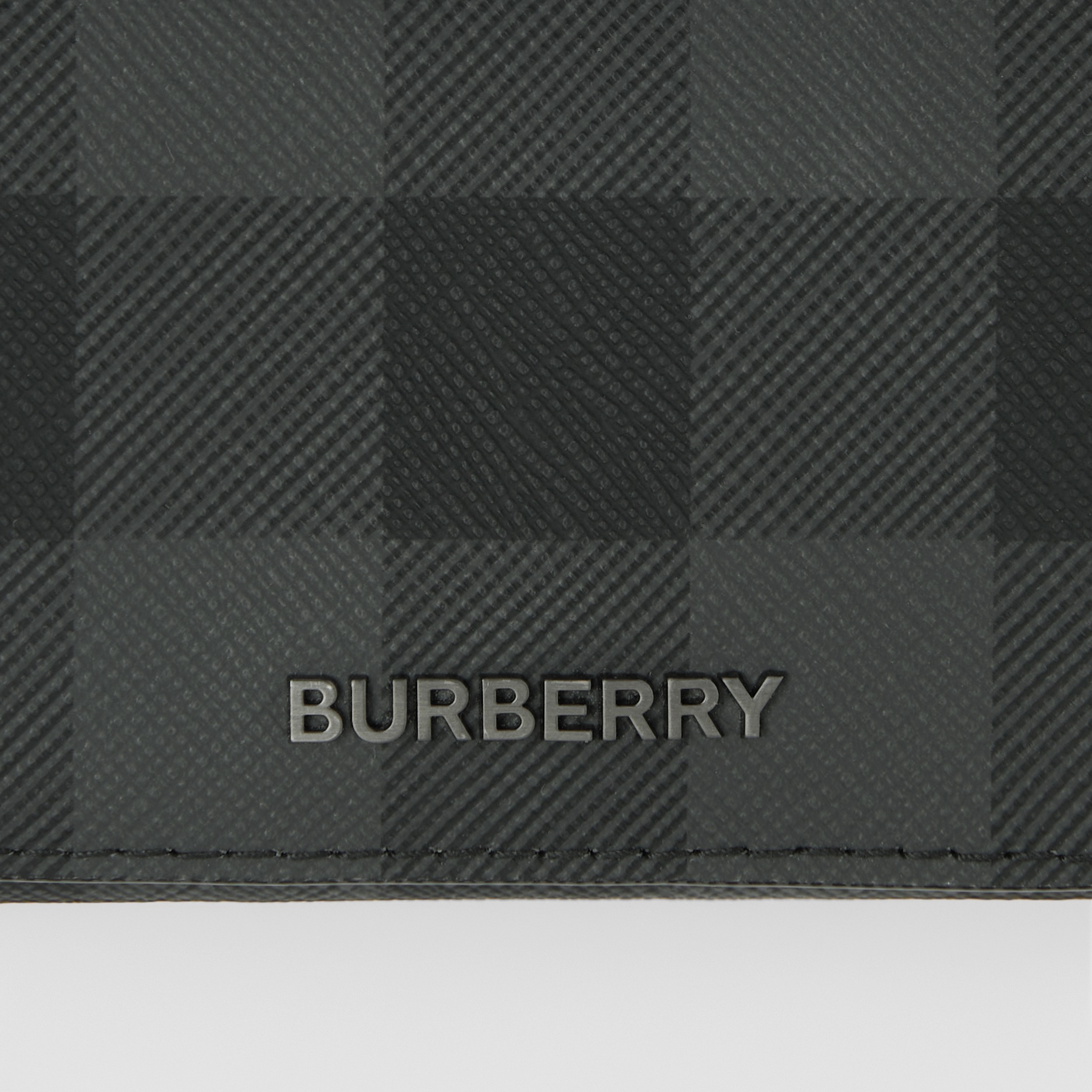 Charcoal Check and Leather Trifold Wallet - Men | Burberry® Official - 2
