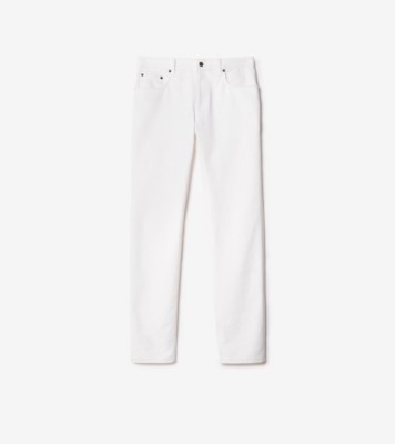 Slim Jeans in Chalk white - Men, Cotton | Burberry® Official