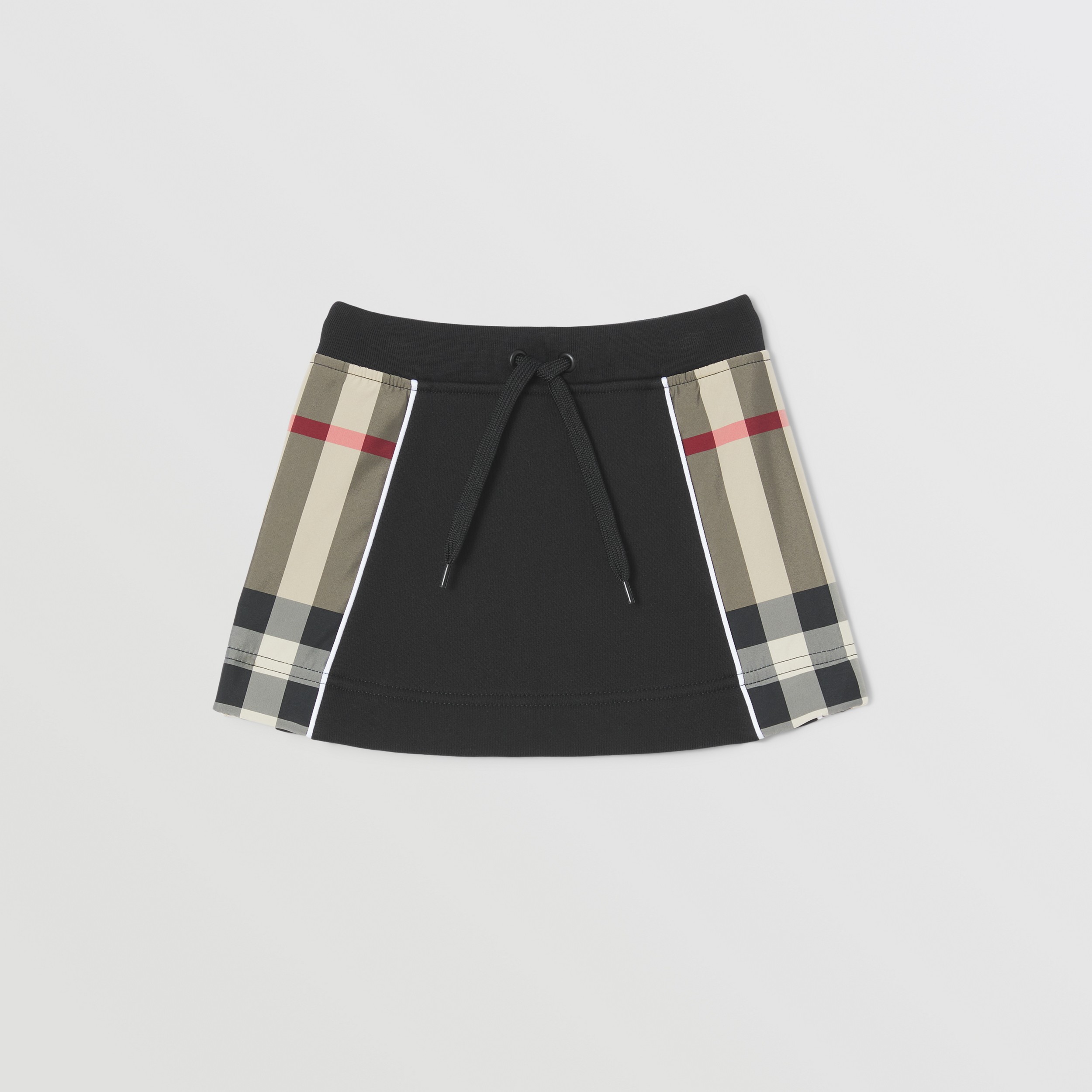 Check Panel Cotton Skirt in Black - Children | Burberry® Official - 1