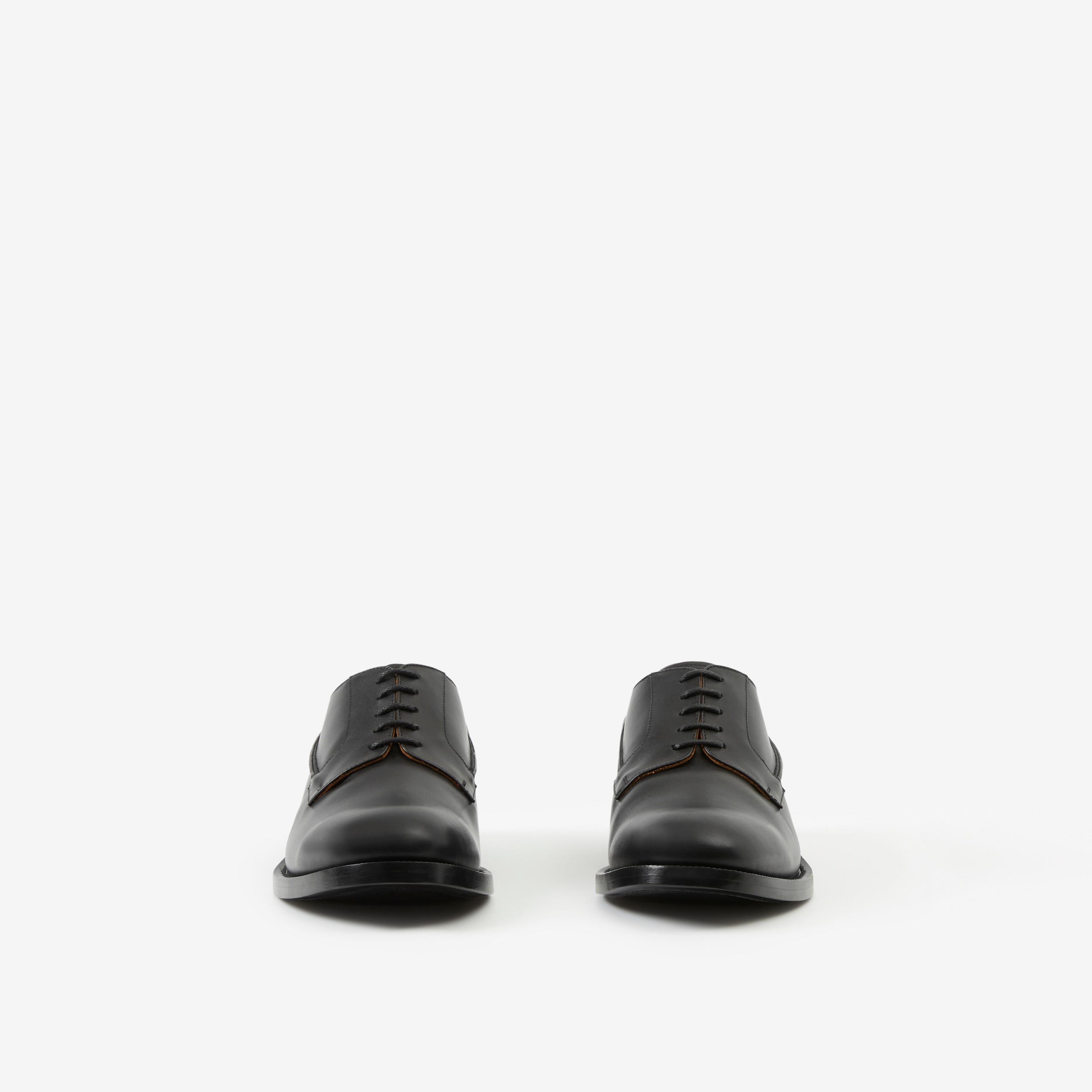 Monogram Motif Leather Derby Shoes in Black - Men | Burberry® Official - 2
