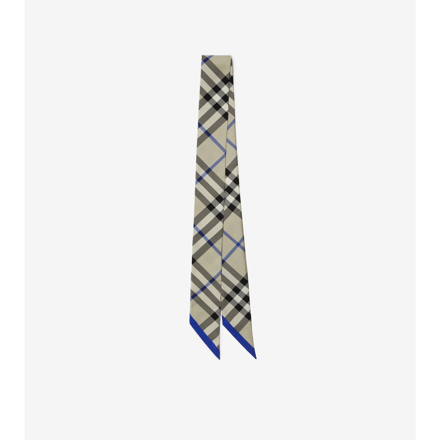 Skinny Check Silk Scarf in Lichen | Burberry® Official