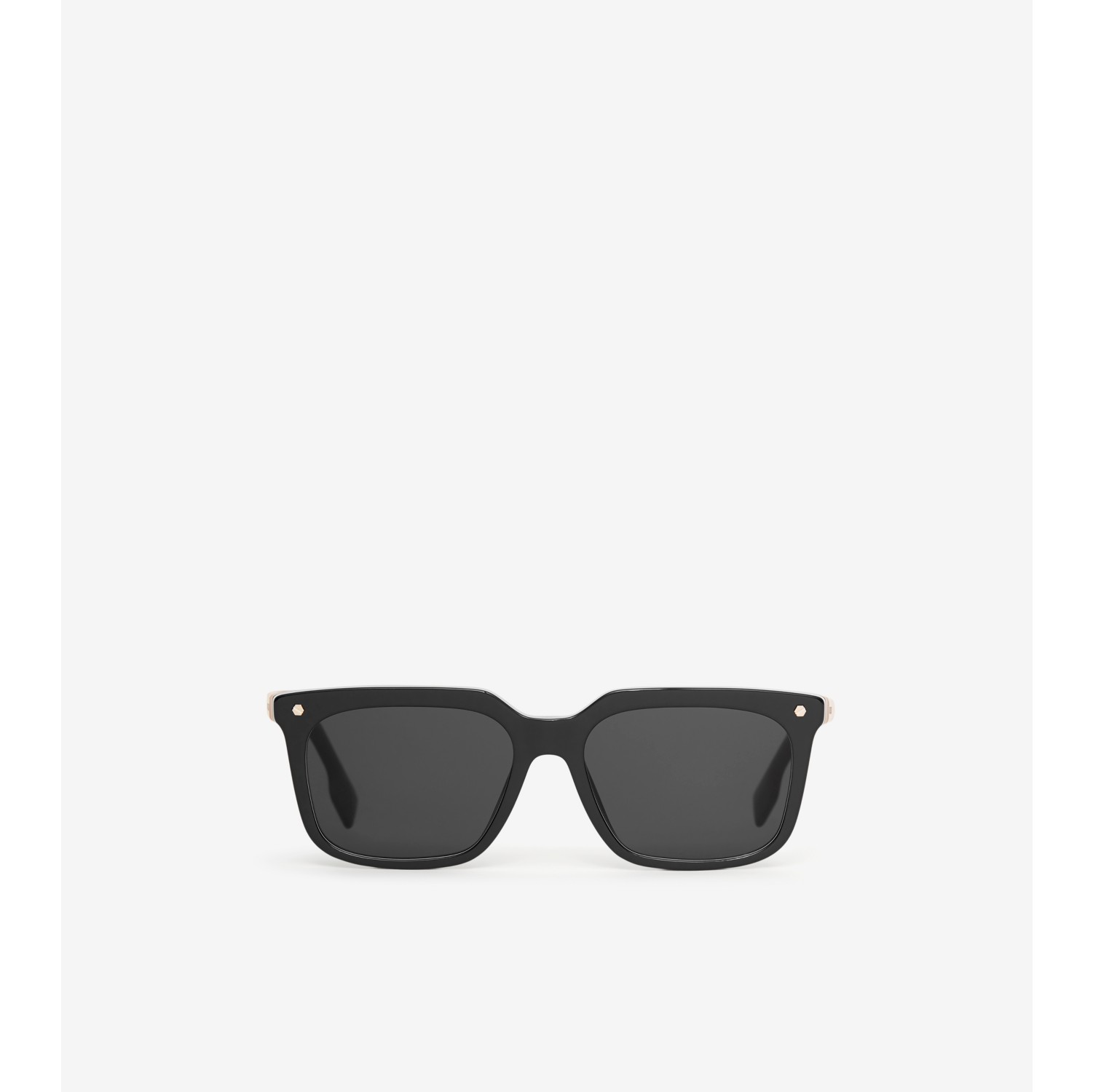 Stripe Detail Square Frame Sunglasses in Black - Men | Burberry
