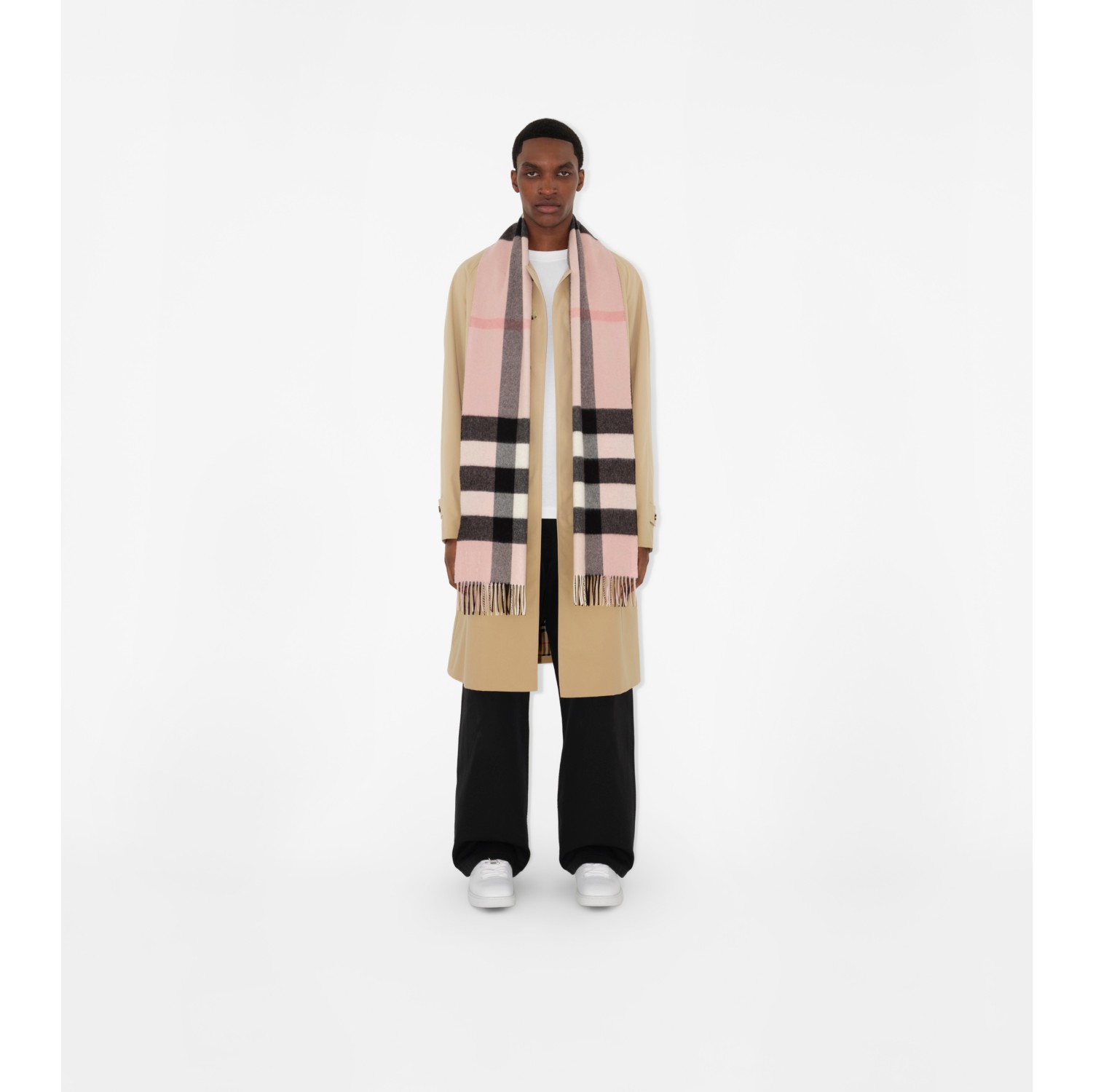 Check Cashmere Scarf in Ash rose Burberry Official