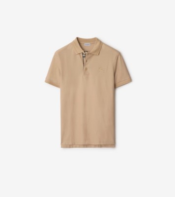 Cotton Polo Shirt in Soft fawn beige - Men | Burberry® Official