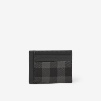 バーバリー　マネークリップ Check Money Clip Card Case in Charcoal grey - Men, Canvas